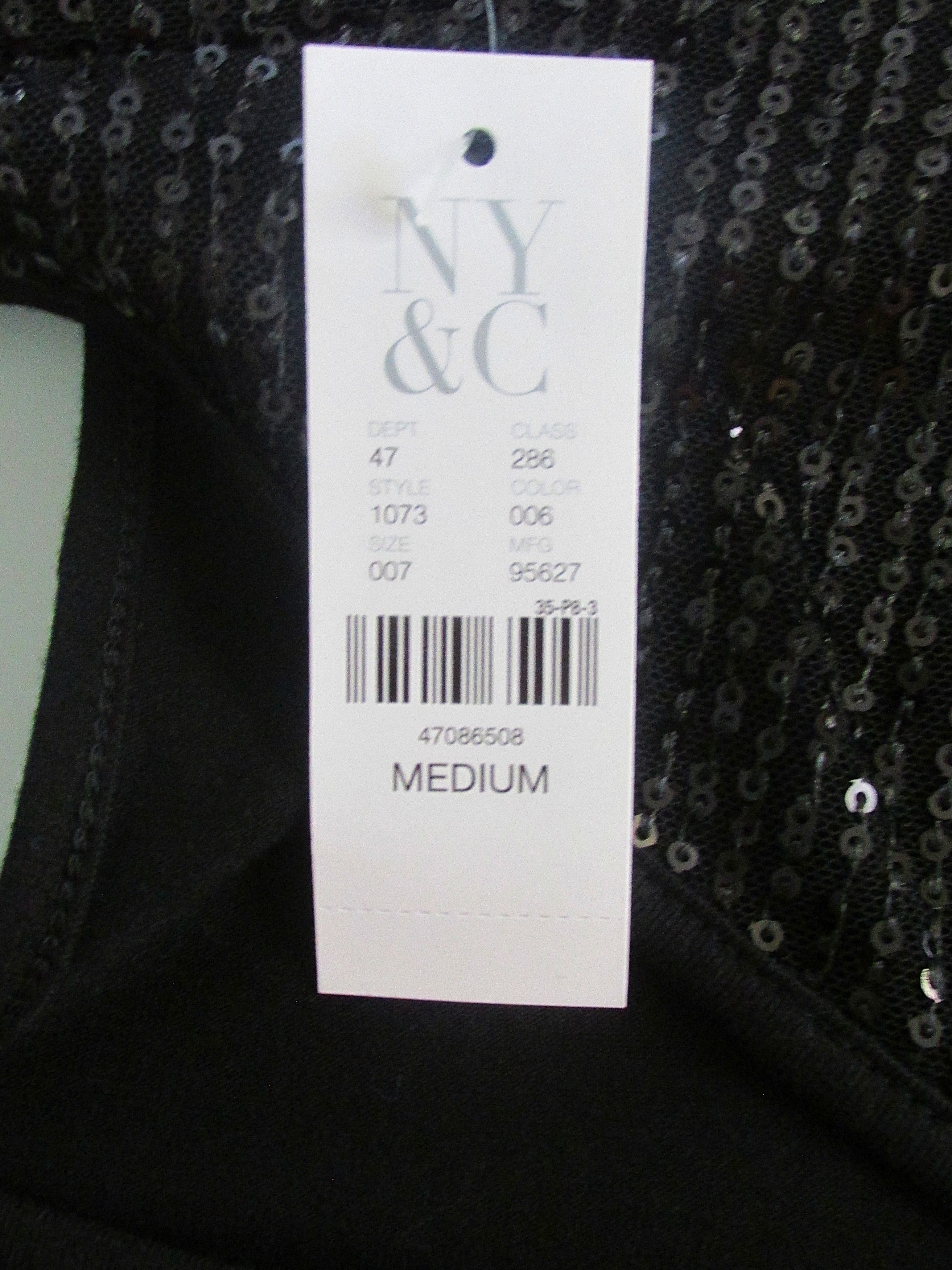 Other NY & Co. (NWT) Women's Sequined Knit Top Size Med Size M / US 6-8 / IT 42-44 - 7 Thumbnail