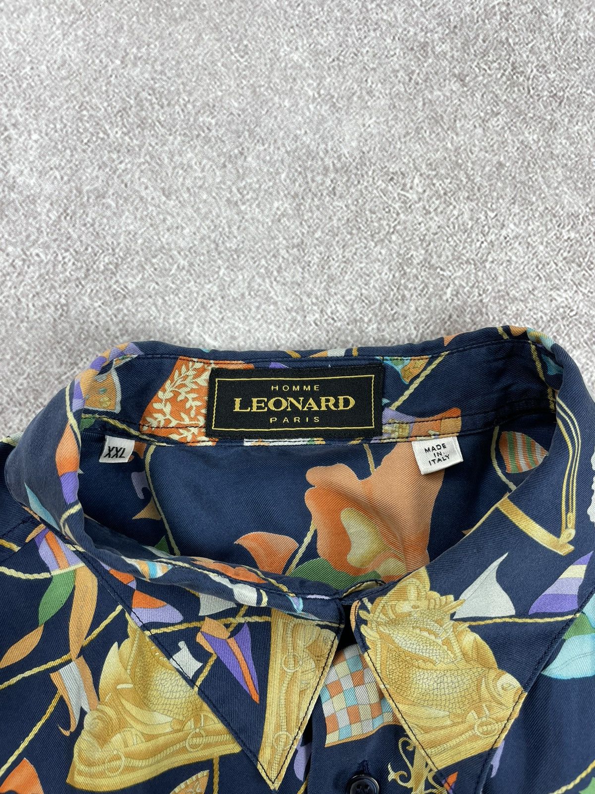 Leonard Paris × Vintage Leonard Paris Vintage Printed Silk Shirt Size US XXL / EU 58 / 5 - 6 Thumbnail