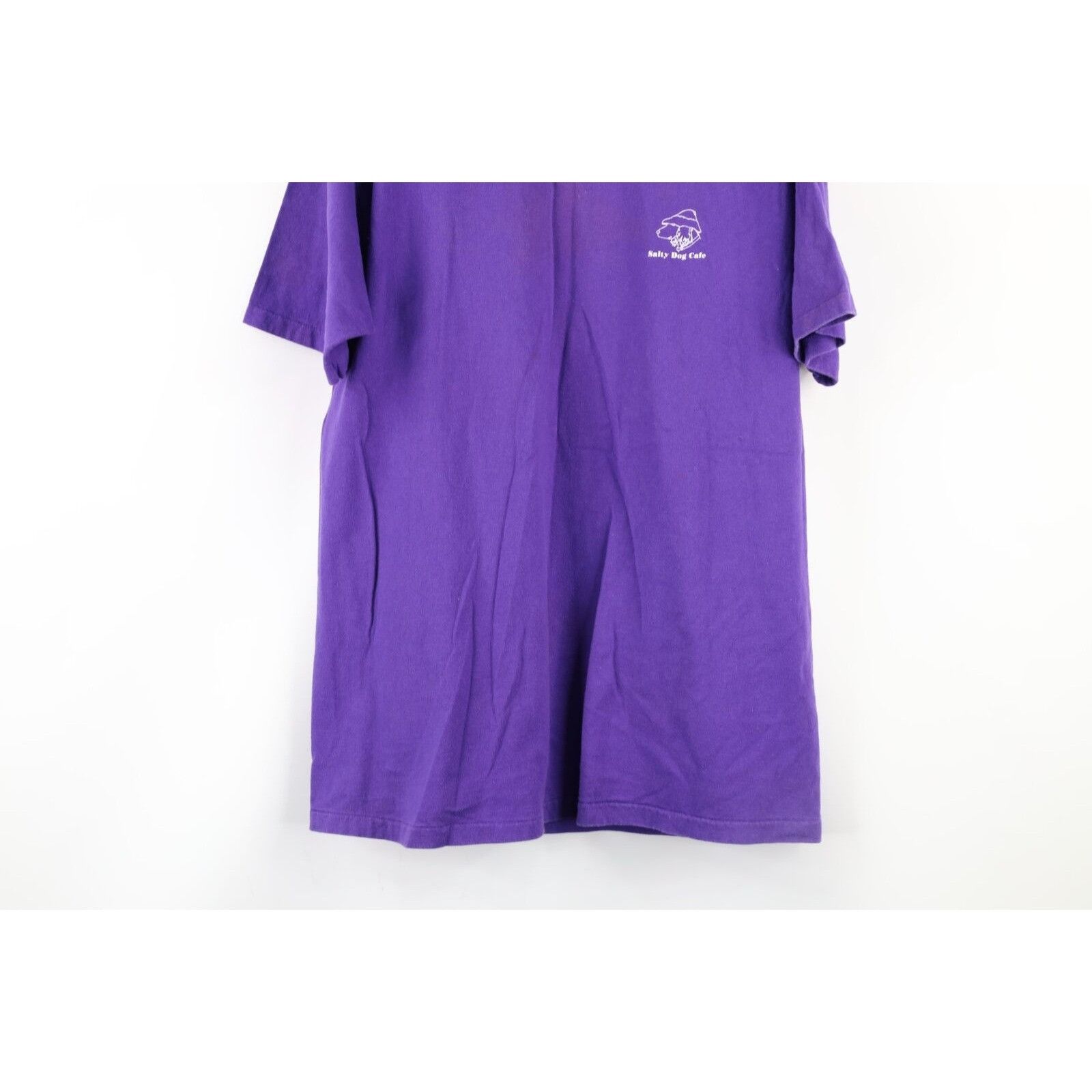 Vintage Vintage 80s Salty Dog Cafe Distressed Spell Out T-Shirt Size US XL / EU 56 / 4 - 3 Thumbnail