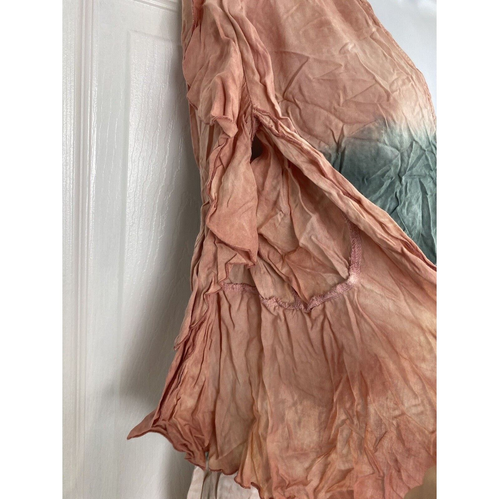 Other Tiare Hawaii Gray Orange Tie Dye Dress Cover Up Ruffle Size S / US 4 / IT 40 - 4 Thumbnail