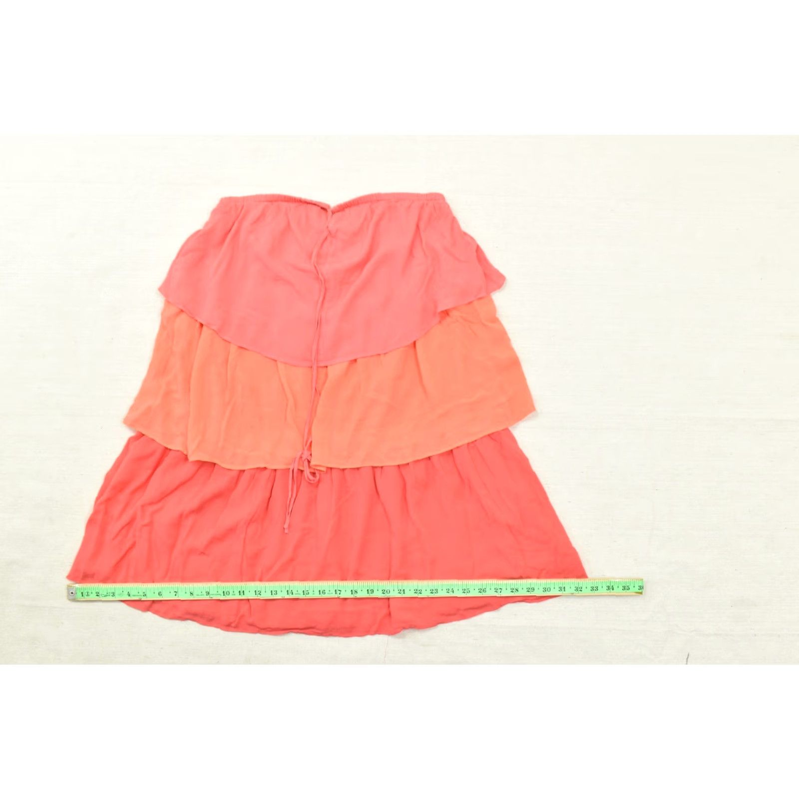 Loft LOFT Skirt Women's Mini Ruffle Tiered Coral Orange Rayon Lined Casual M Size 32" / US 10 / IT 46 - 4 Thumbnail