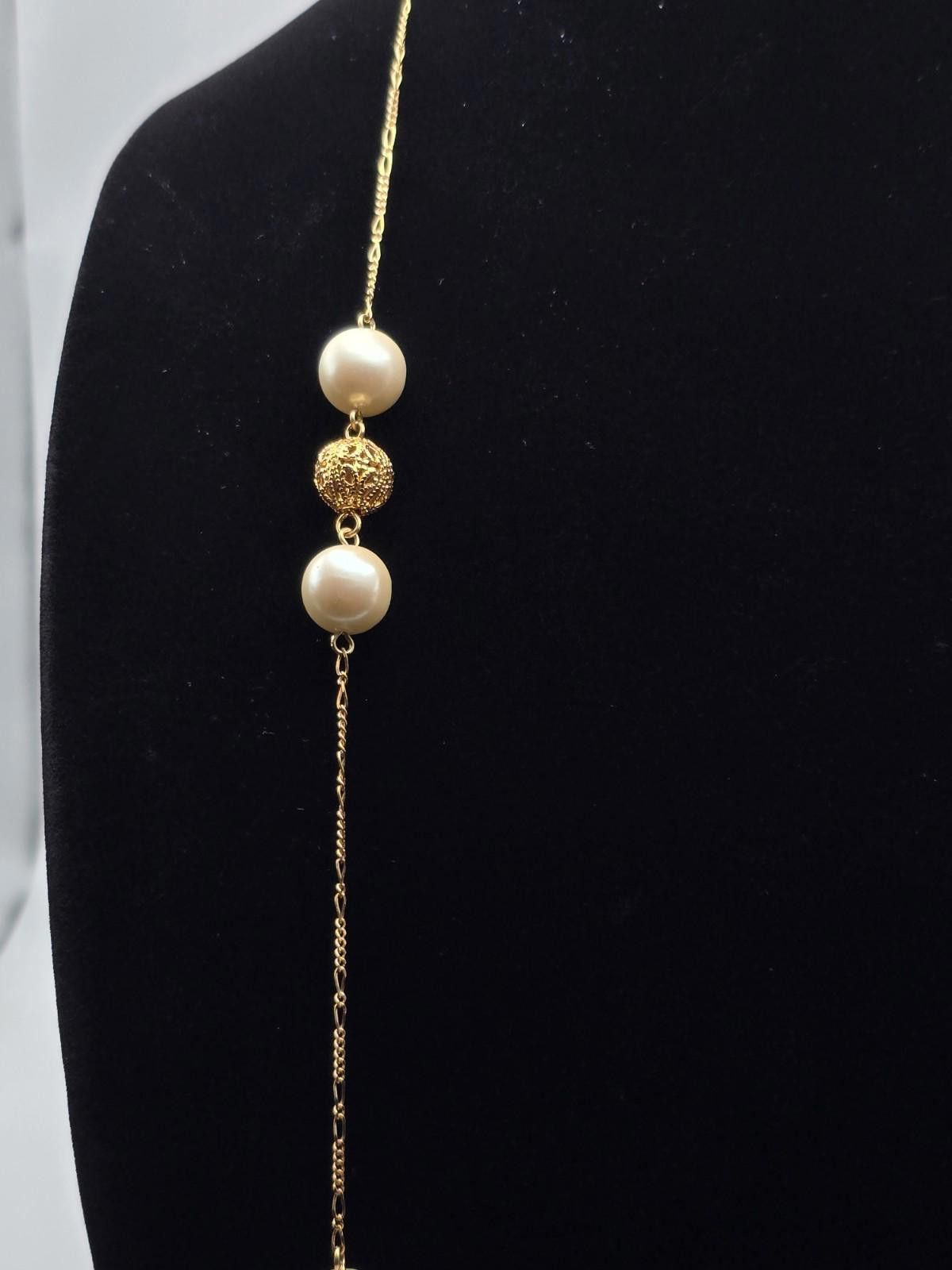 Other Vintage GJD Mexico Necklace 30" Gold Tone Filigree Pearls Size ONE SIZE - 4 Thumbnail
