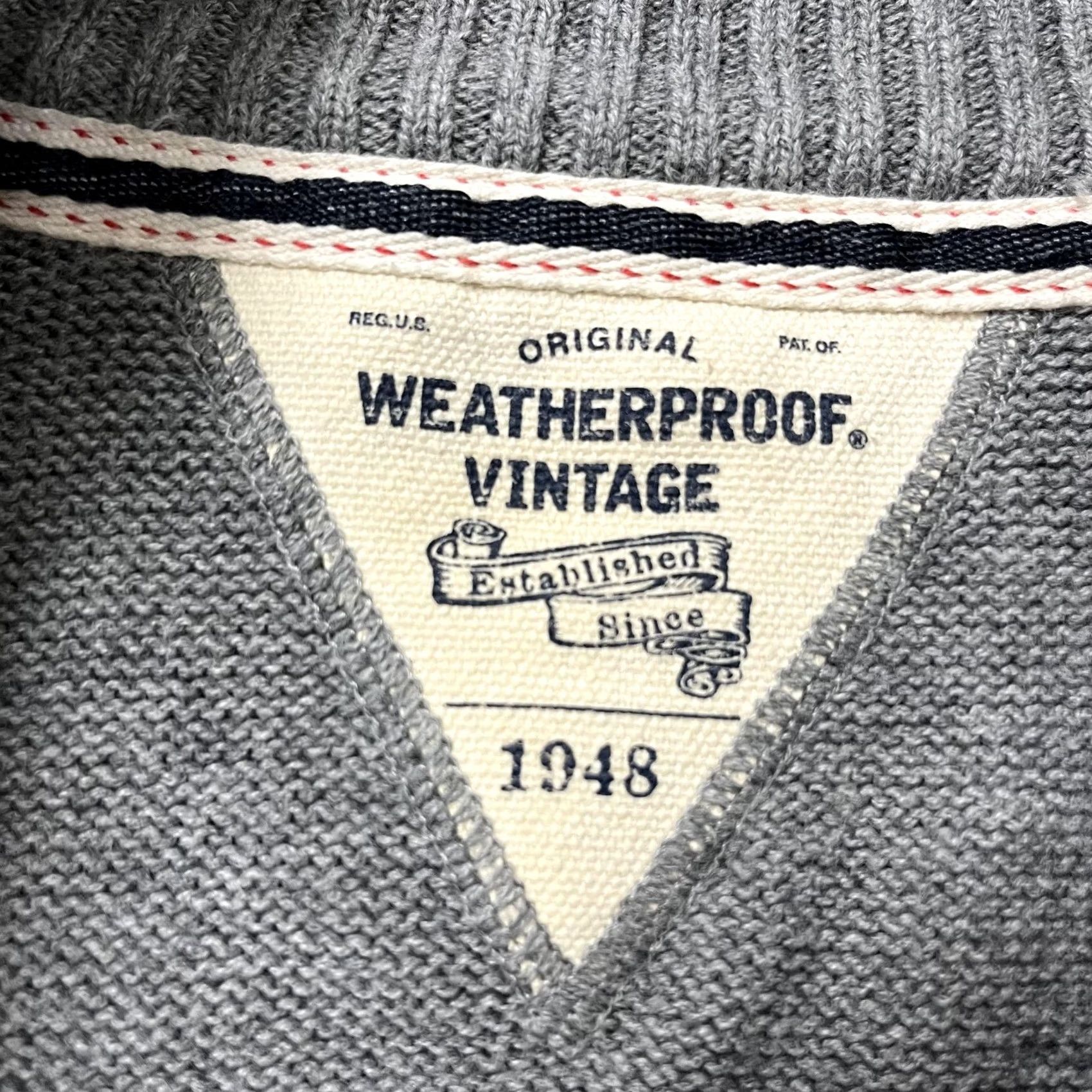 Weatherproof Weatherproof Vintage Sweater Mens Large Gray 1/4 Zip Mock Neck Waffle Knit Pullover Size US L / EU 52-54 / 3 - 3 Thumbnail