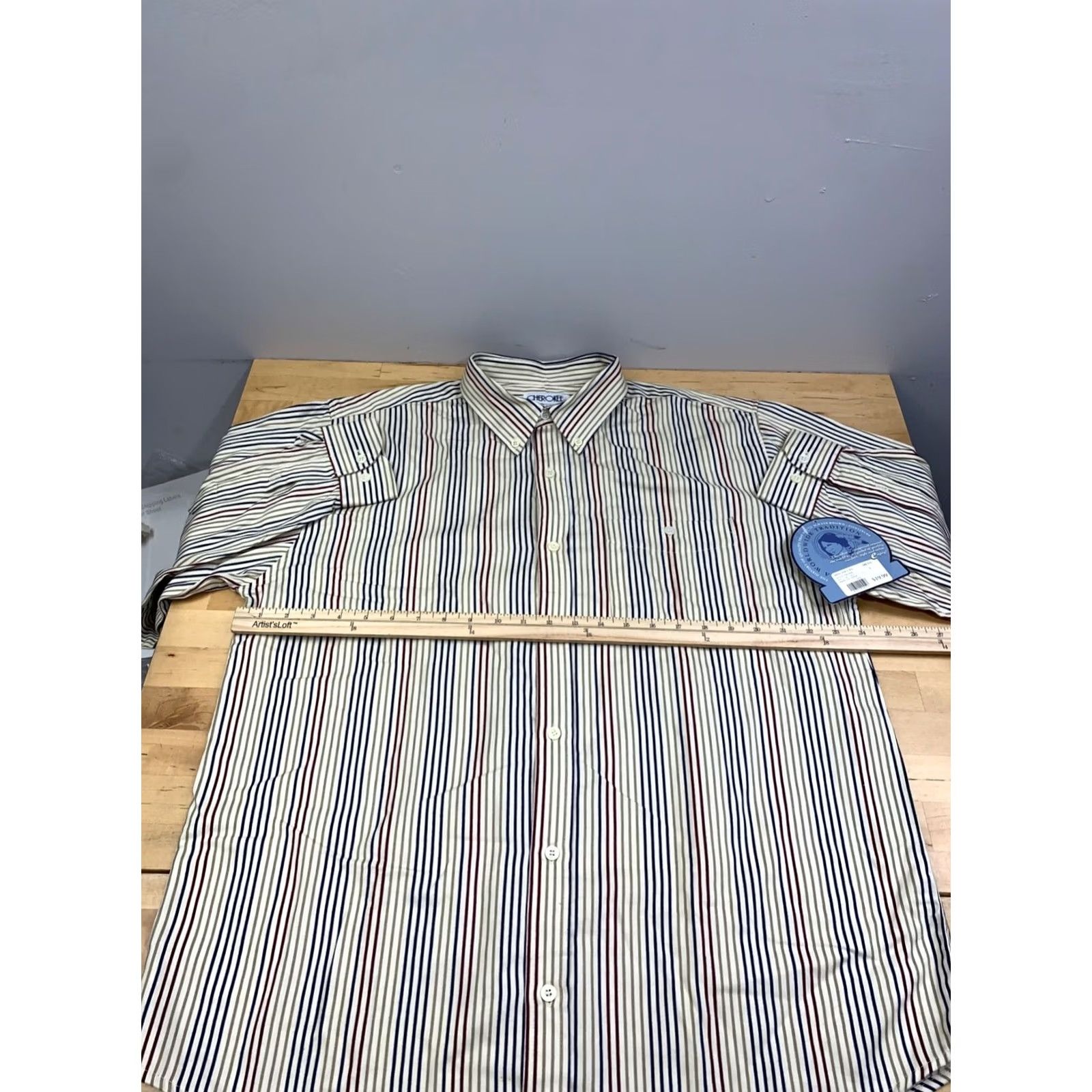 Cherokee VINTAGE Cherokee Button-Up Shirt Men L Striped Long Sleeve Casual Shirt Size US L / EU 52-54 / 3 - 4 Thumbnail