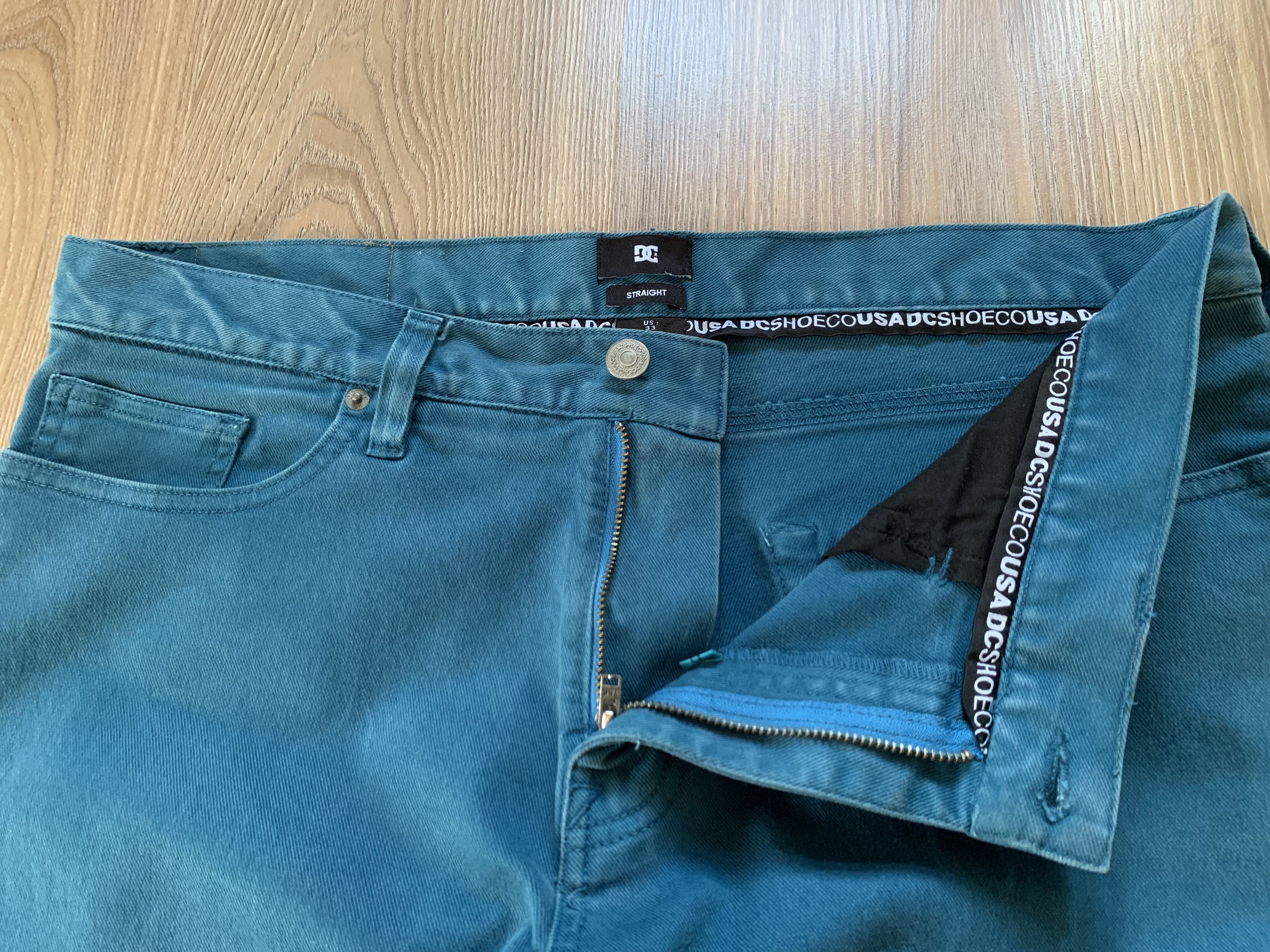 DC × Vintage DC Shoes Straight Turqouise Vintage Jeans Size US 33 - 5 Thumbnail