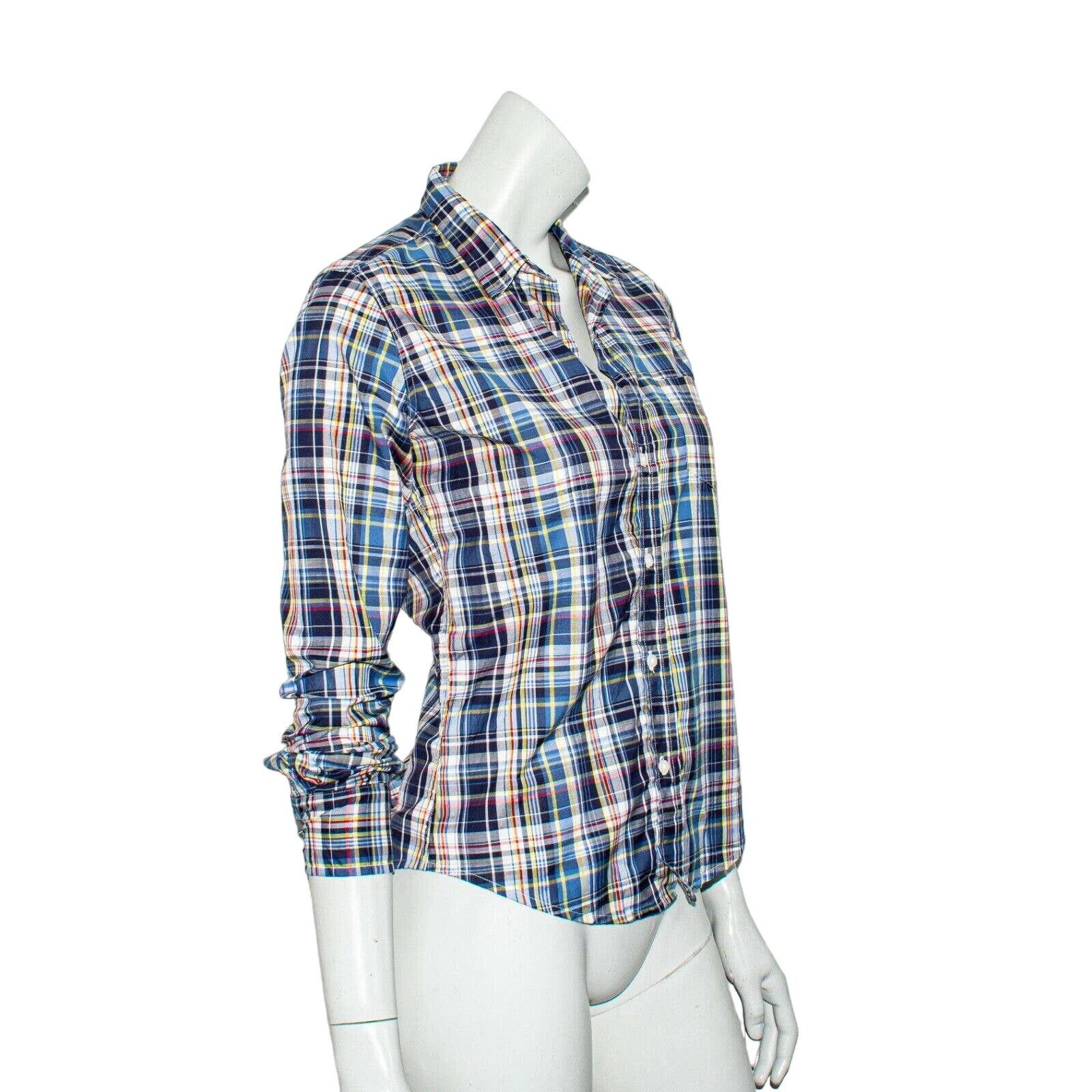 Frank & Eileen Frank & Eileen Women's Button up BARRY Shirt Blue Madras Size XS / US 0-2 / IT 36-38 - 5 Thumbnail