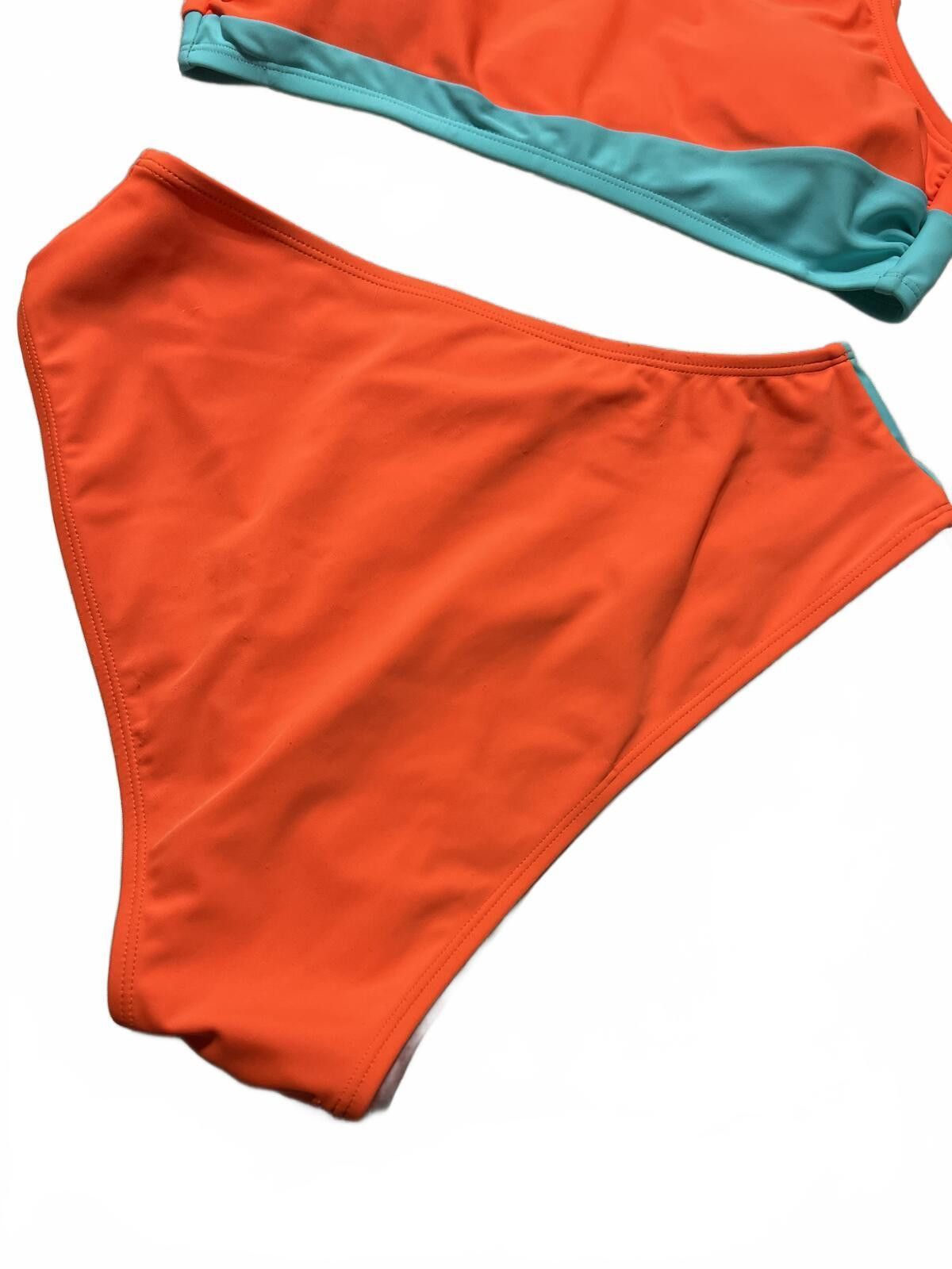 Other Cupshe Two-Tone One-Shoulder High-Waisted Bikini Set L Size ONE SIZE - 6 Thumbnail
