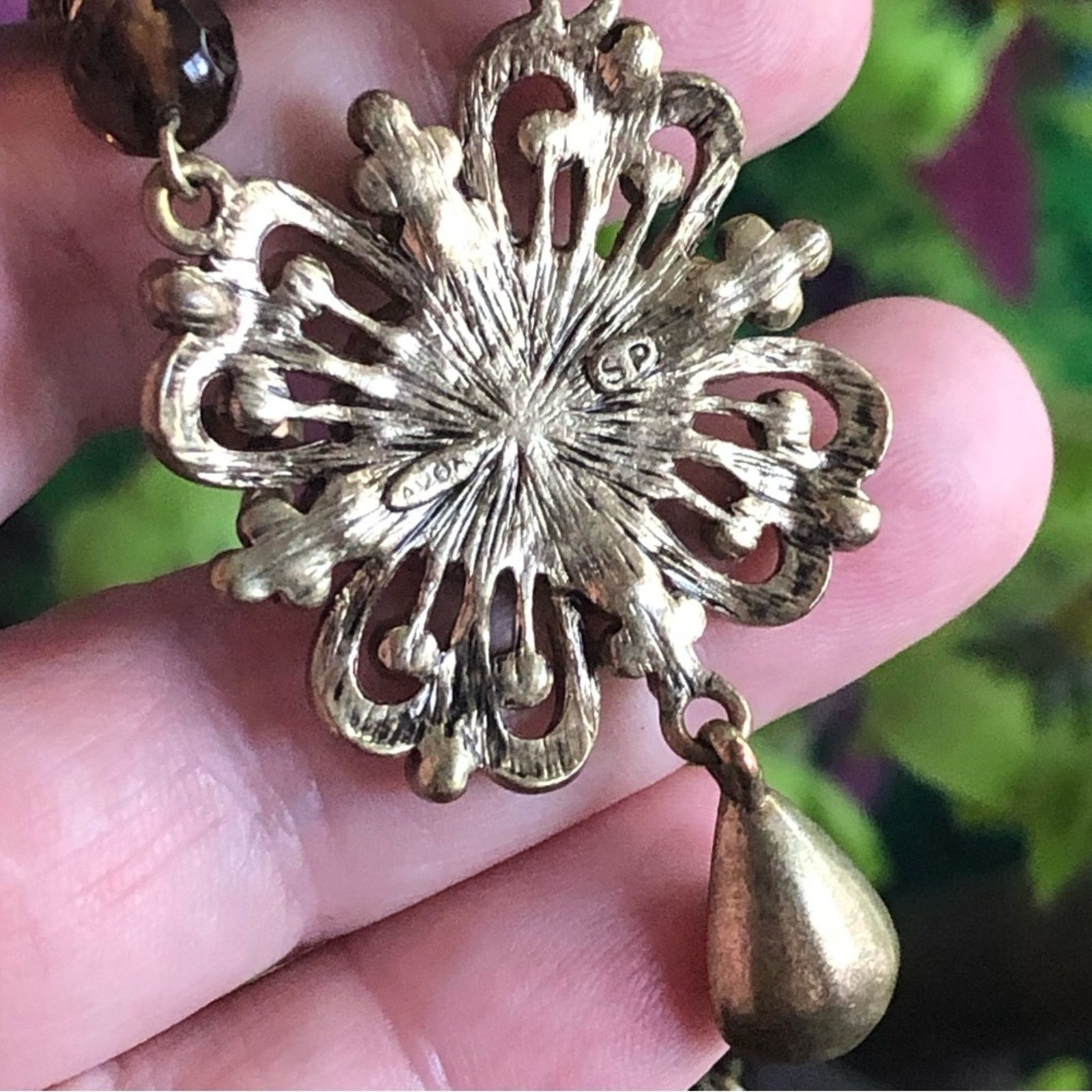 Vintage Vintage Avon brown topaz elegant chandelier style necklace Size ONE SIZE - 10 Thumbnail