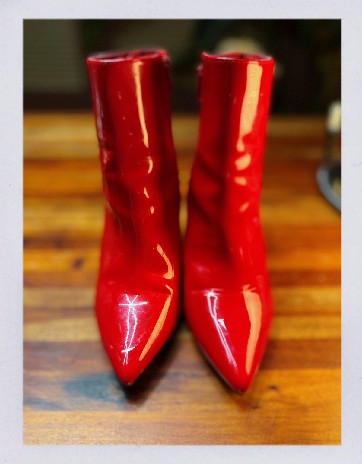 United Bamboo BAMBOO Red Patent Leather Ankle Boots Size US 8.5 / IT 38.5 - 1 Thumbnail
