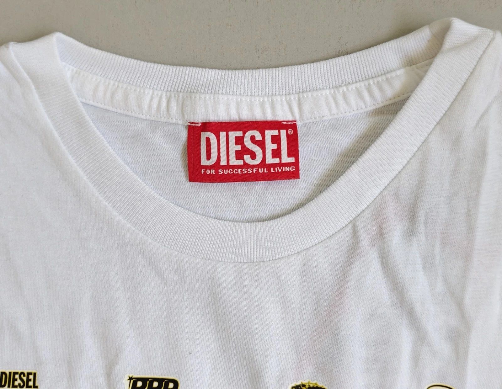 Diesel DIESEL White T-shirt with DSL 78 Denim print T 4173 Size US XS / EU 42 / 0 - 4 Thumbnail