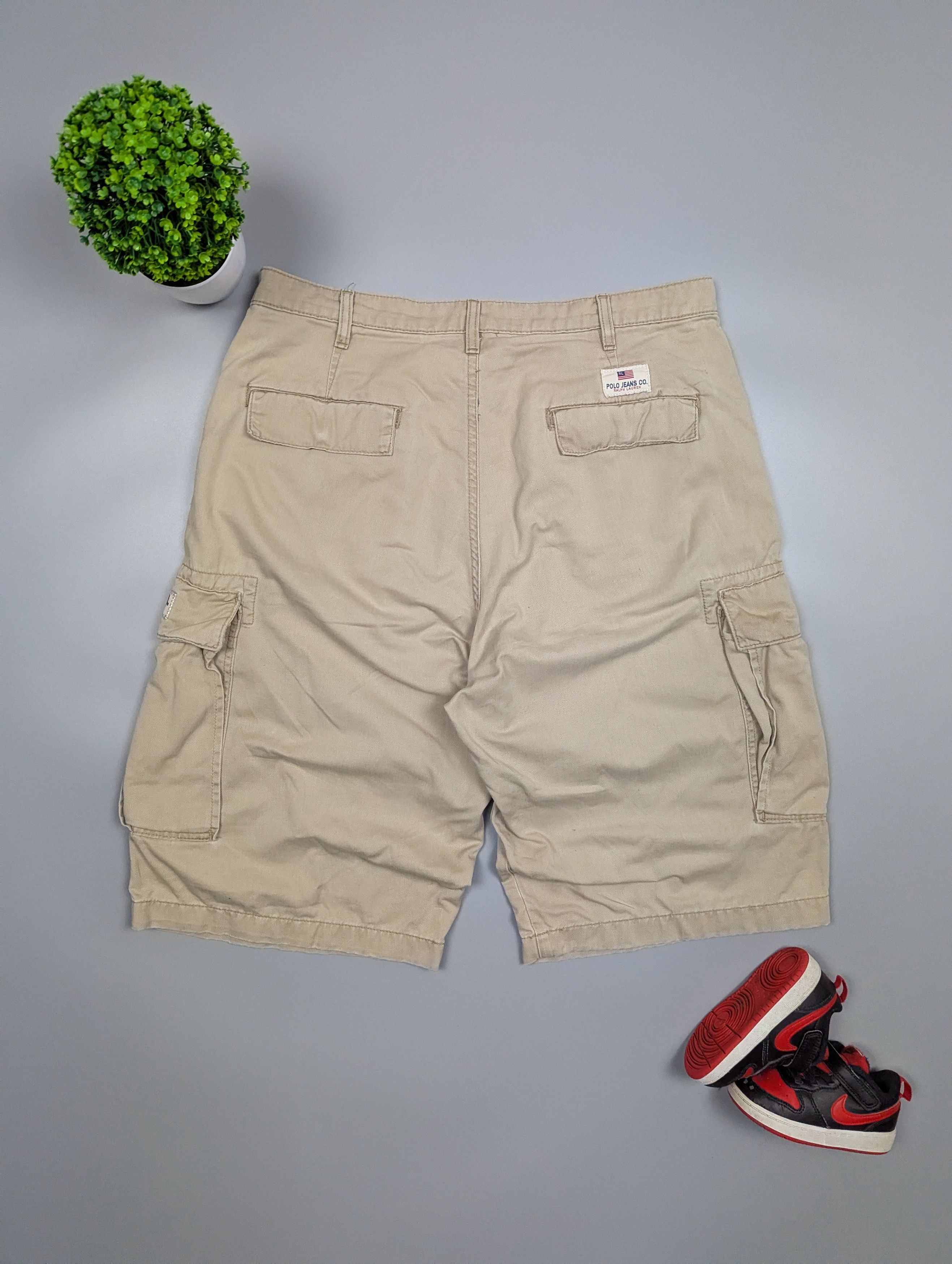 Polo Ralph Lauren × Vintage POLO Ralph Lauren Jeans Beige Cargo Buggy Freighter Shorts Size US 33 - 7 Thumbnail