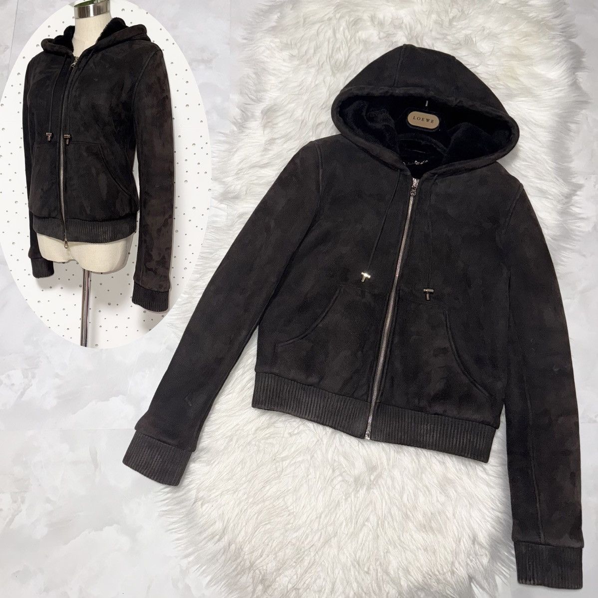 Loewe Authentic LOEWE Hooded Full-Fur Lined Leather Jacket 34 Size XS / US 0-2 / IT 36-38 - 1 Thumbnail