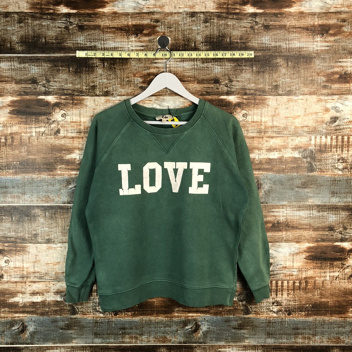 Japanese Brand × Vintage Rina Love Green Sweatshirt #A1919 Size US XS / EU 42 / 0 - 1 Thumbnail