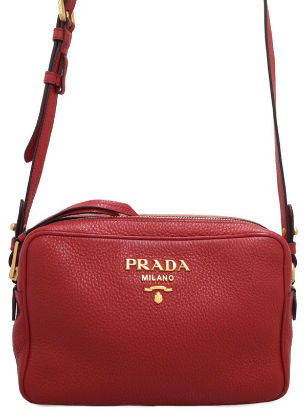 Prada Leather Shoulder Bag Red