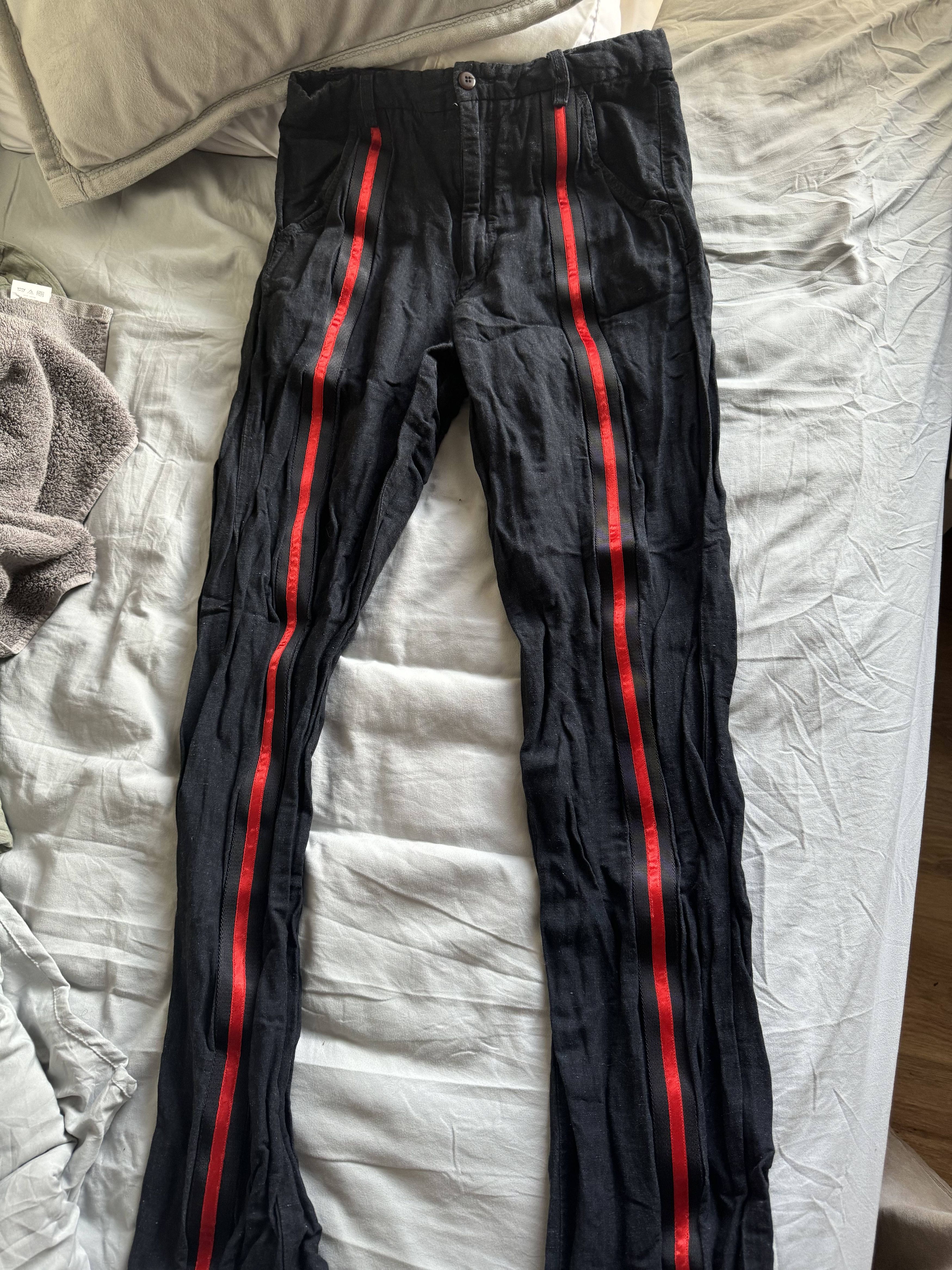 Armani × Emporio Armani × Giorgio Armani Red Stripe Vintage Emporio Armani Pants Size US 28 / EU 44 - 2 Thumbnail