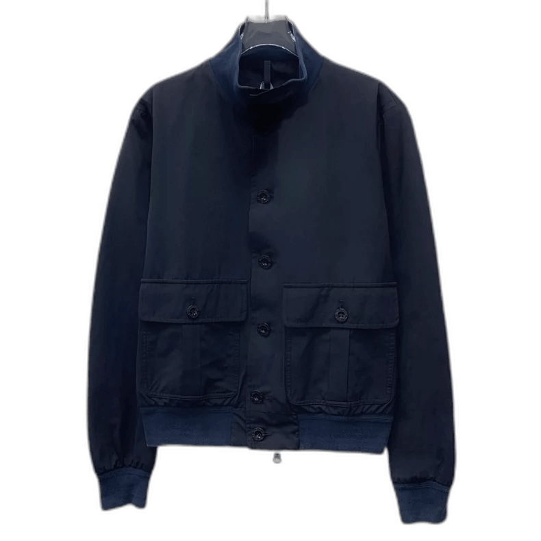 Moncler Moncler Blue Stand Collar Button Jacket Size L / US 10 / IT 46 - 1 Thumbnail