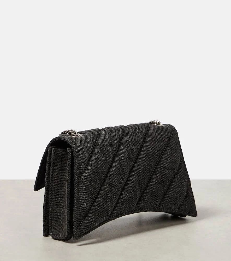 Balenciaga o1mt1gz0824 Size: OS / Crush XS Chain Bag Denim Black Size ONE SIZE - 5 Thumbnail