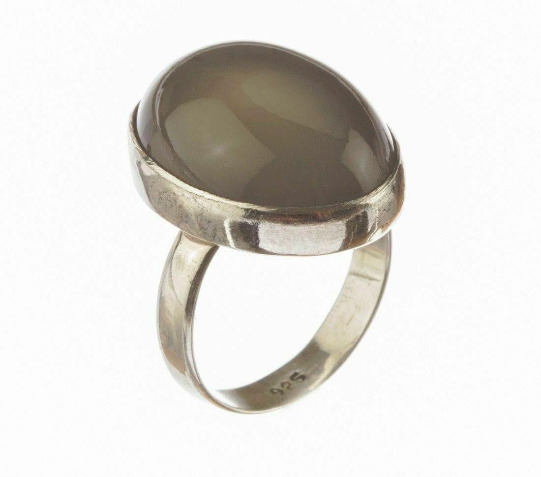 Handmade Gray Moonstone Cabochon Ring Size ONE SIZE - 2 Thumbnail
