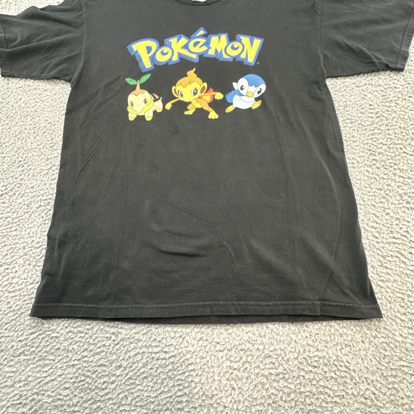 Nintendo 2007 Pokemon Giant T-Shirt Men XL Black Piplup Chimchar Turtwig Snag Sz-L Shirt Size US XL / EU 56 / 4 - 4 Thumbnail