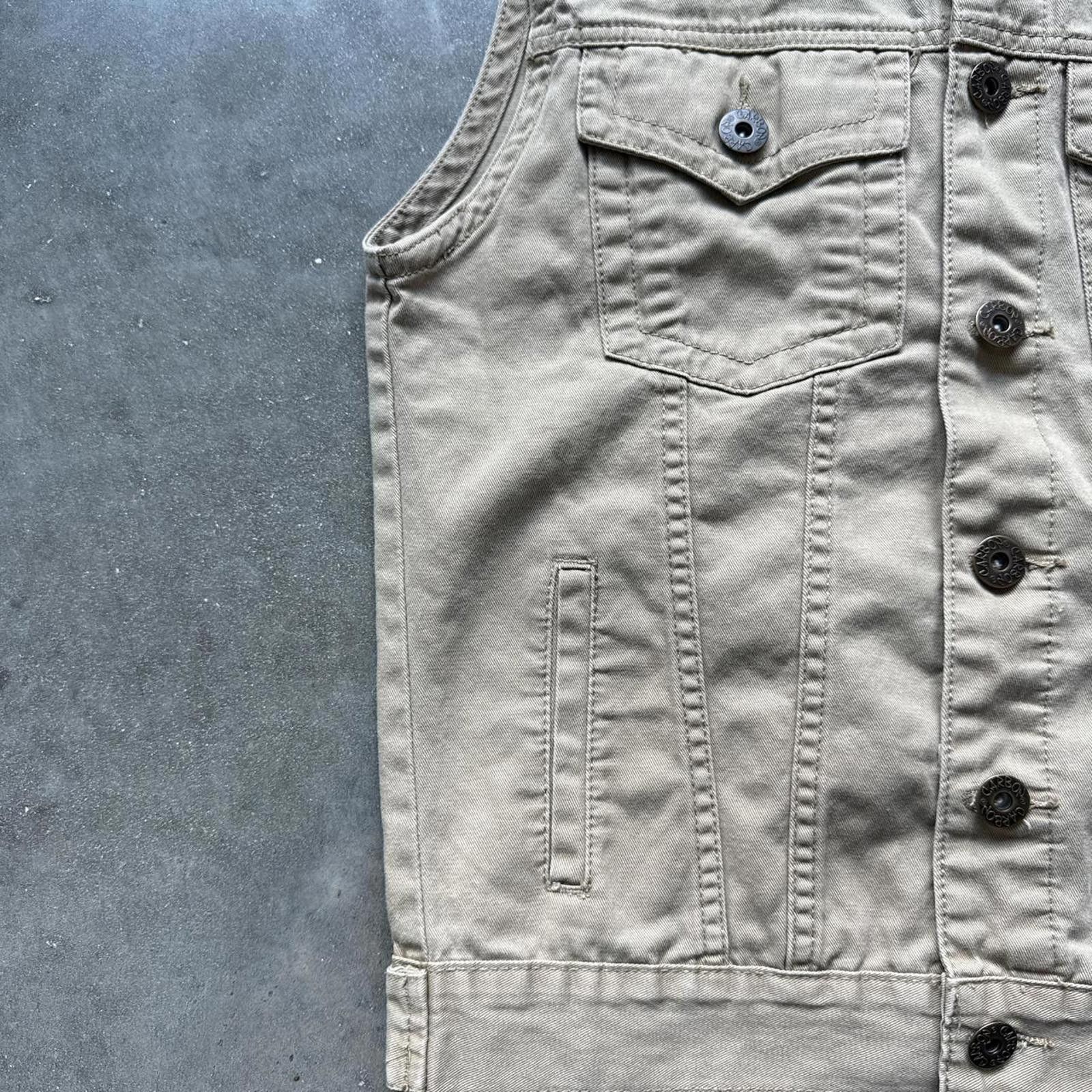 Carbon Carbon Utility Beige Jean Button Up Vest Size US M / EU 48-50 / 2 - 2 Thumbnail