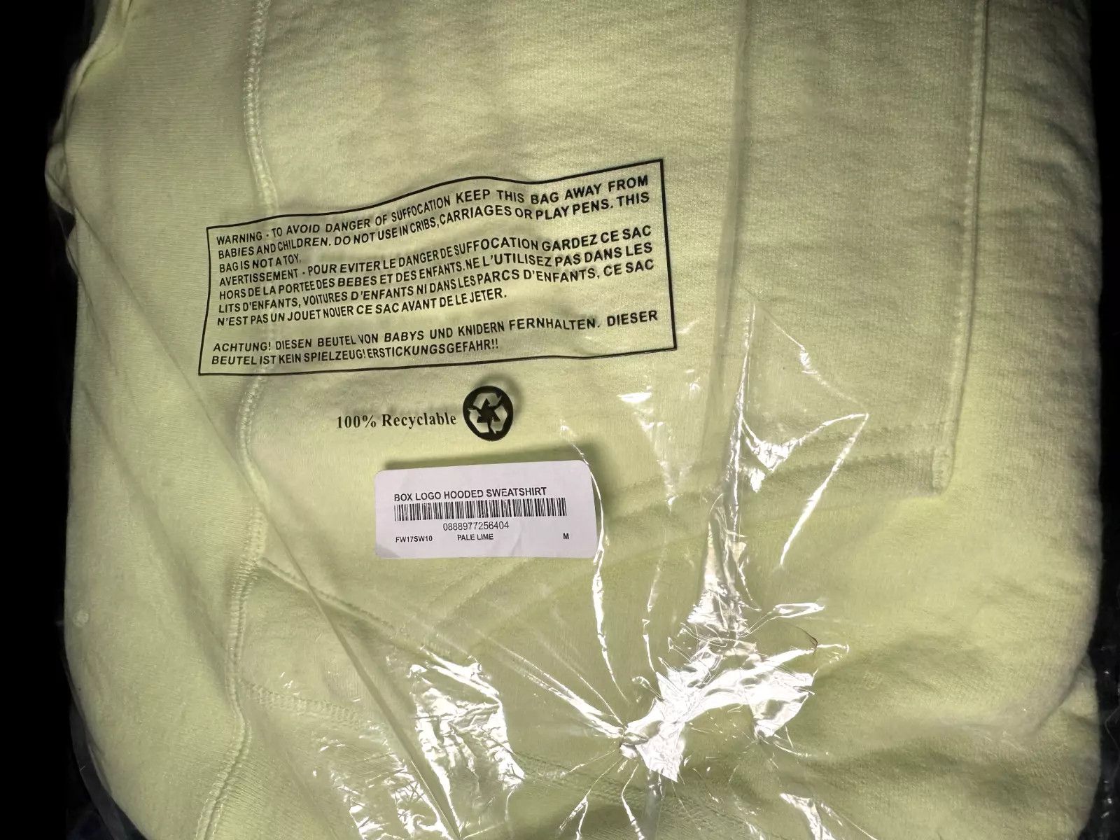 Supreme Supreme Box Logo Hooded Sweatshirt Pale Lime FW17 Size US M / EU 48-50 / 2 - 8 Thumbnail