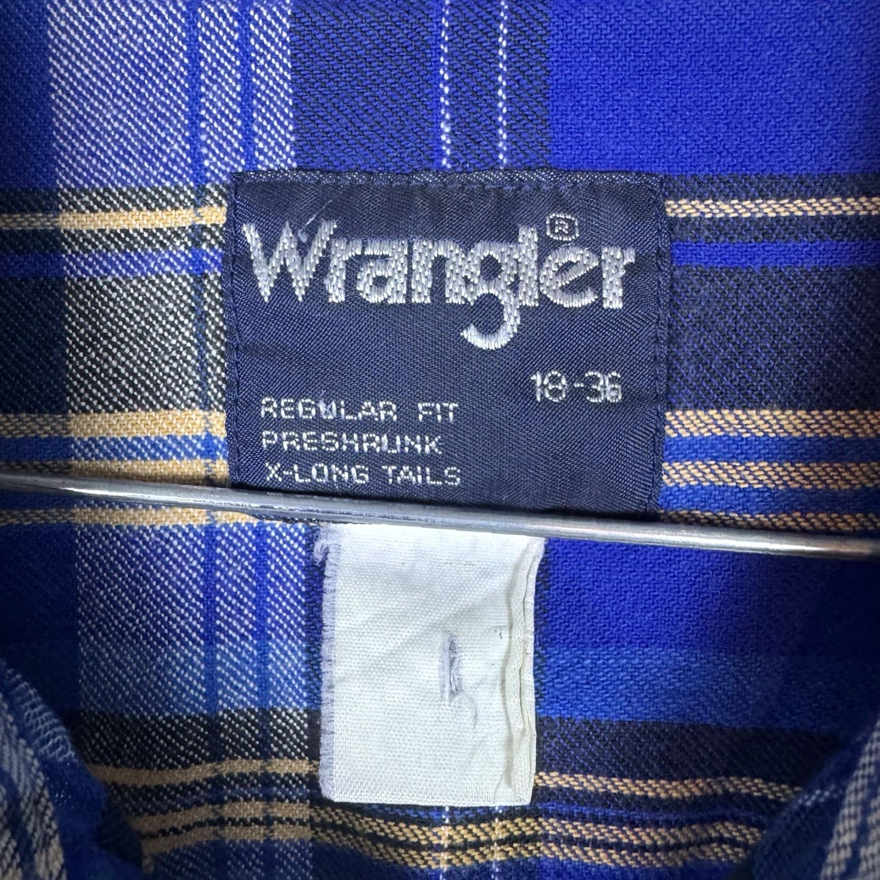 Wrangler VINTAGE Wrangler Pearl Snap Shirt Mens 2XL USA Heavy Flannel X-Long Tails Shirt Size US XXL / EU 58 / 5 - 5 Thumbnail