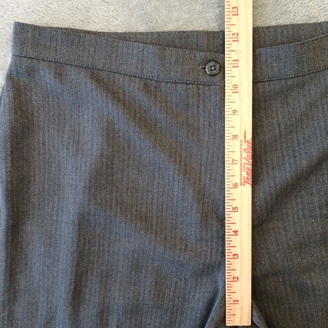 Vintage Briggs New York Womens Pants Dress Pants 14P Gray Herringbone 34x28.5 High Rise Petite Straight Womens Size 36" / US 14 / IT 50 - 3 Thumbnail