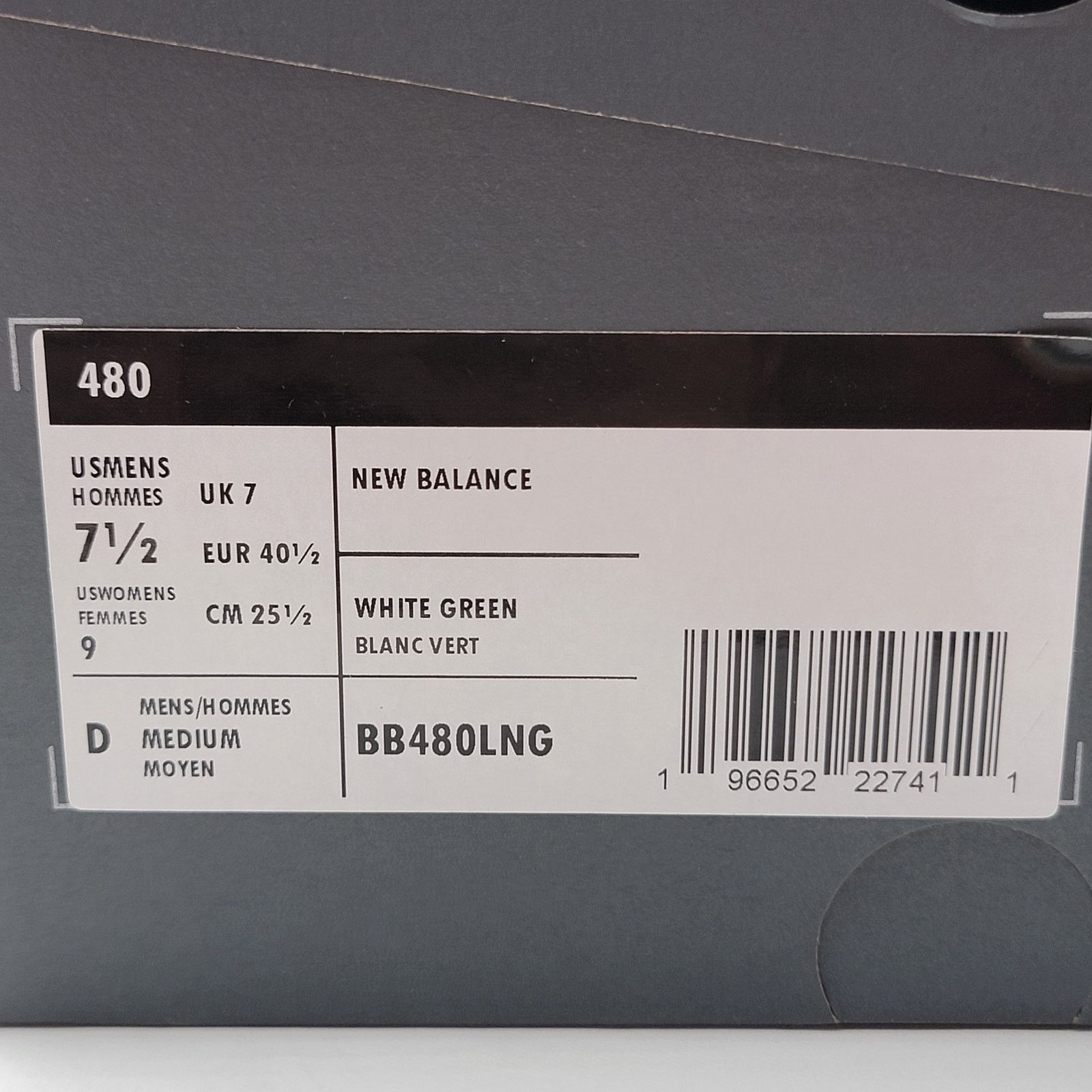New Balance New Balance 480 White/Green Sneakers BB480LNG Mens Sz 7.5 Size US 7.5 / EU 40-41 - 8 Thumbnail