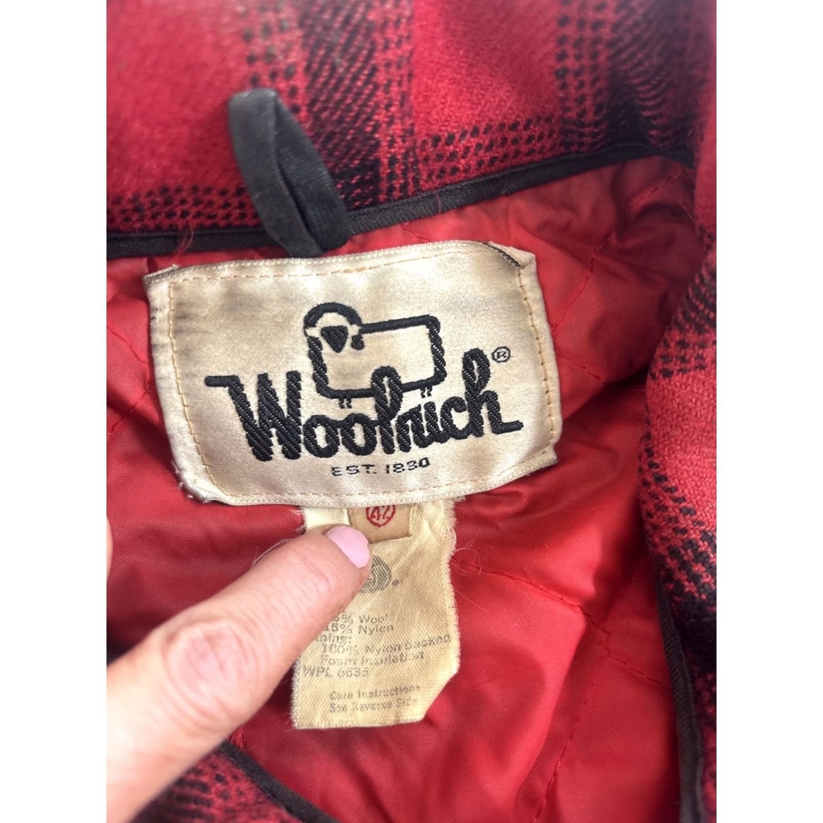 Vintage VINTAGE Woolrich MACKINAW Jacket Pant Suit Wool Buffalo Plaid Hunting Outfit Large Red Woolen Mills Mens Size 42R - 6 Thumbnail