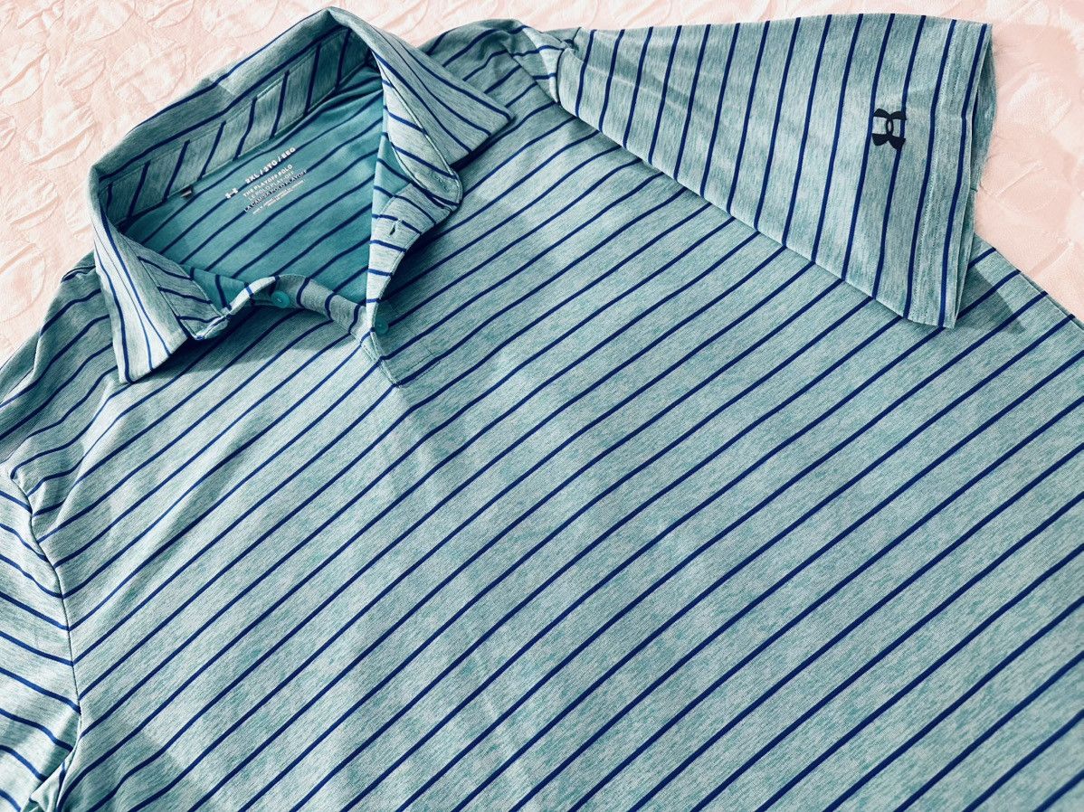 Under Armour UNDER ARMOUR Striped Performance Playoff Polo Teal & Purple Size US XXL / EU 58 / 5 - 2 Thumbnail