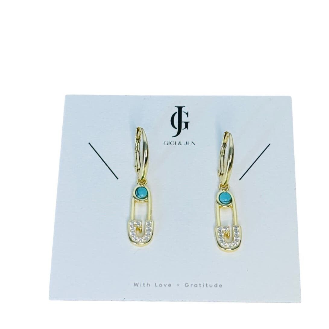 Other Paperclip Link Drop Earrings Sterling Silver 925 color gold Size ONE SIZE - 1 Thumbnail