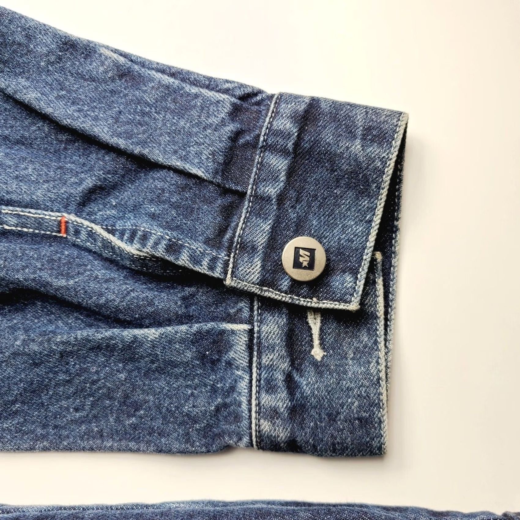 Vintage VINTAGE Mecca DNM Jean Therapy Jacket Denim 90s Mens Large Blue Jeans Button Logo 100% Cotton" Size US 33 - 5 Thumbnail