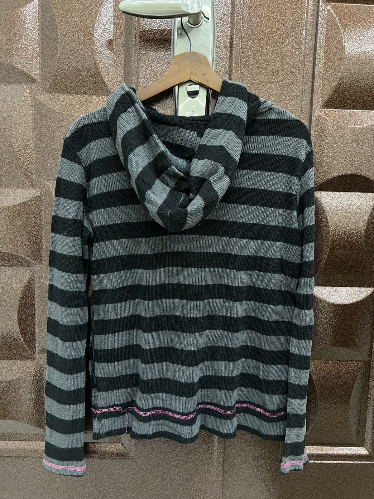 Japanese Brand PPFM Medium Over Striped Mall Goth Sweater with Hood Size US M / EU 48-50 / 2 - 4 Thumbnail