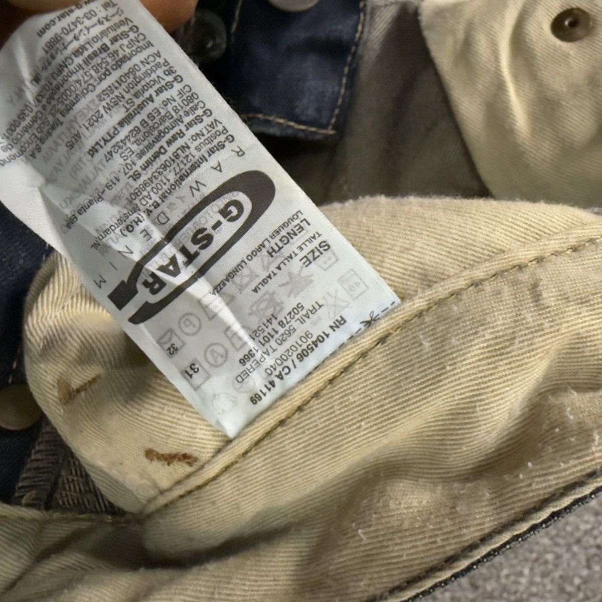 G-Star Archive R33/01 Trail 5620 Tapered Raw Whisker Washed Denim Size US 31 - 17 Thumbnail