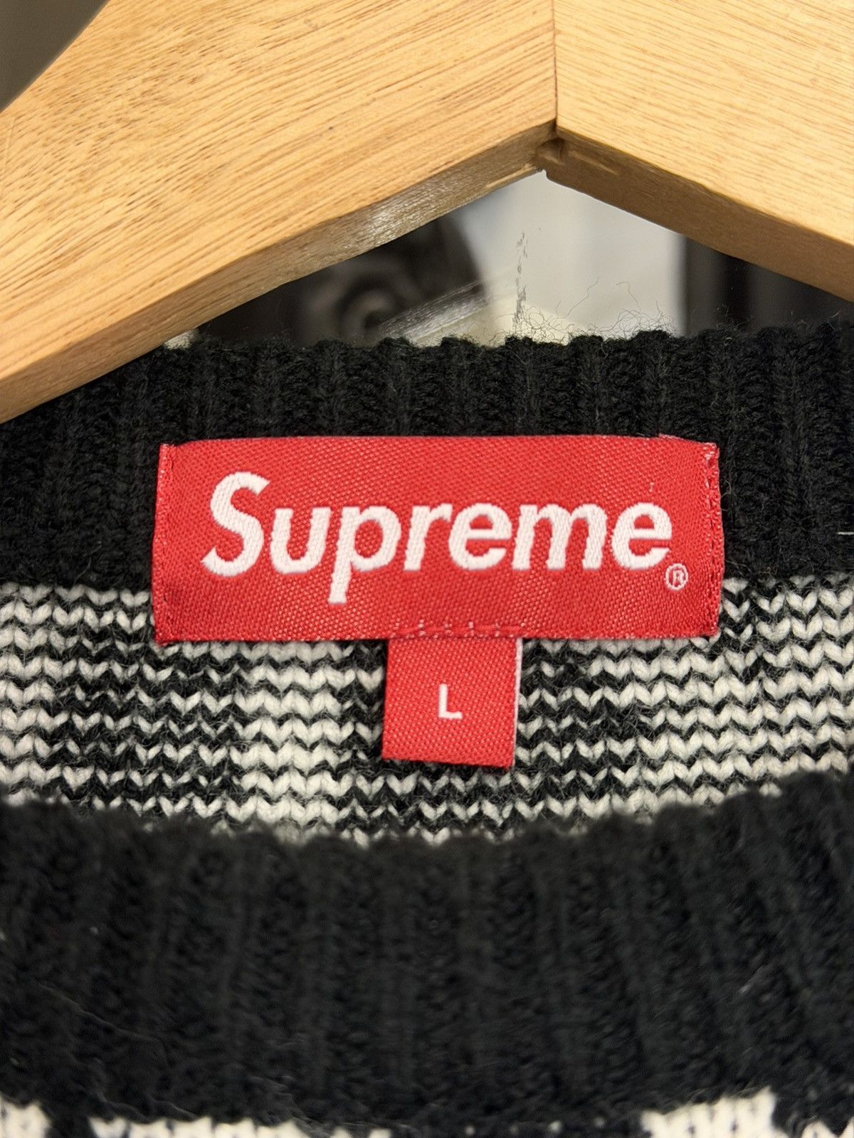 Supreme Supreme Fuck Off Knit Sweater - Black/White Size US L / EU 52-54 / 3 - 3 Thumbnail