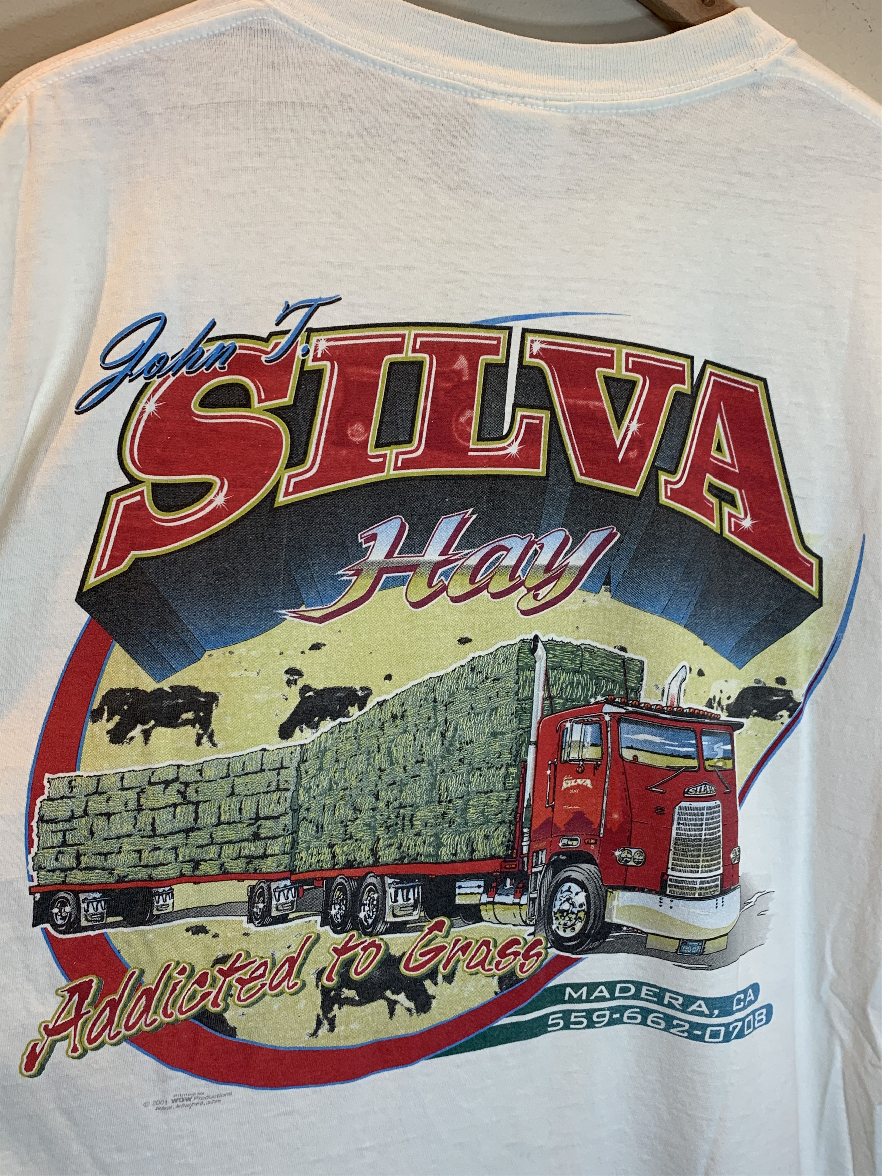 Vintage RARE* Vintage Addicted To Grass Hay Trucking Art T-Shirt Y2K Size US XL / EU 56 / 4 - 2 Thumbnail