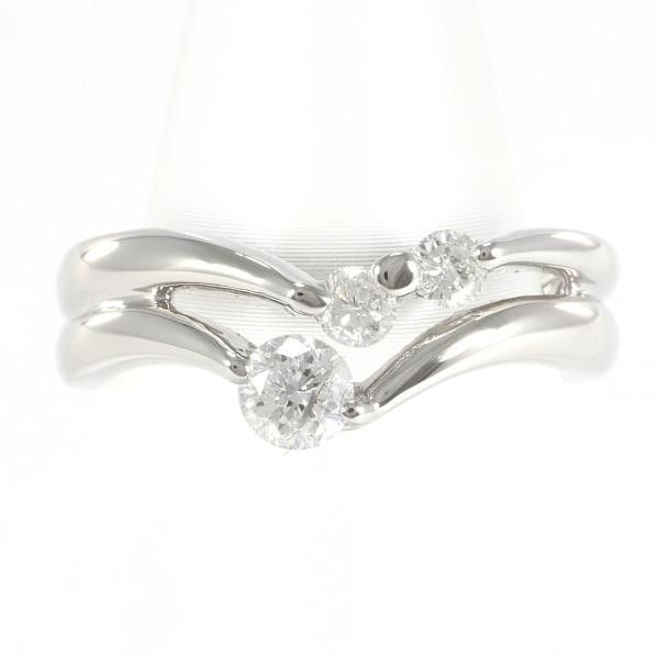 Other PT900 Platinum Diamond Ring 7.5 Metal Ring in Excellent Condition