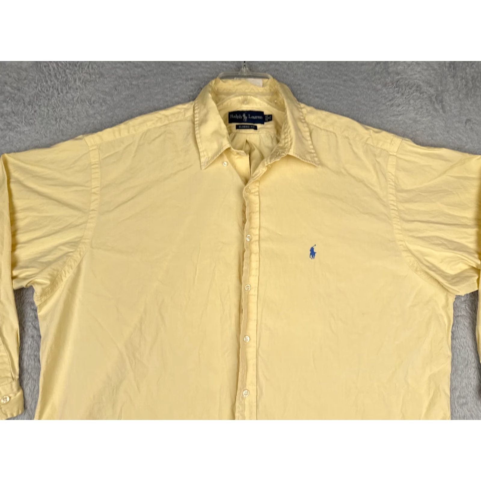 Polo Ralph Lauren Ralph Lauren Shirt Men 18 Yellow Button Up 100% Cotton Long Sleeve Pony (Regular) Vintage? No Size US XXL / EU 58 / 5 - 4 Thumbnail