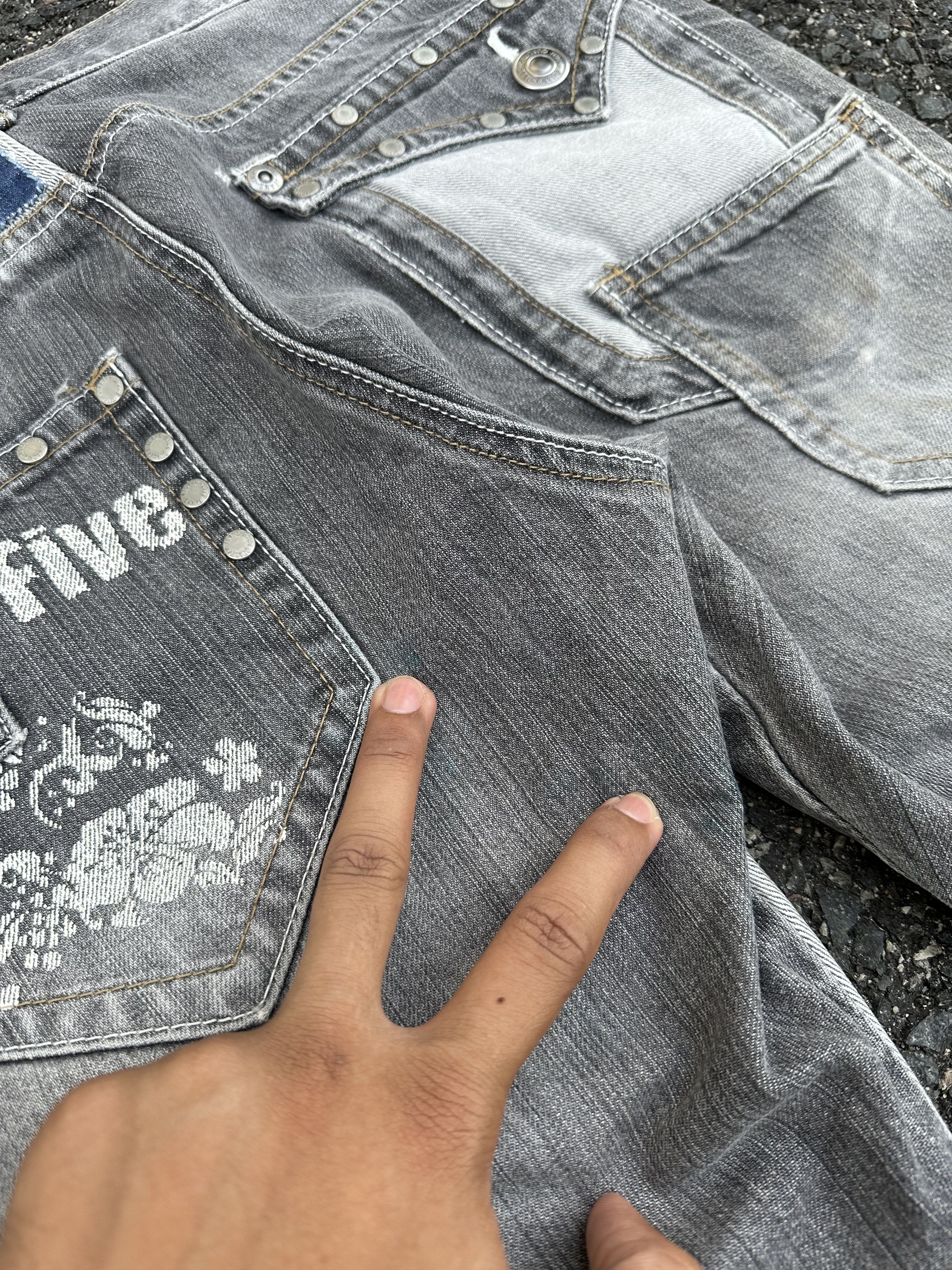 If Six Was Nine DENIM PANTS VINTAGE DOUBLE WAIST PUNK STYLE Size US 30 / EU 46 - 17 Thumbnail