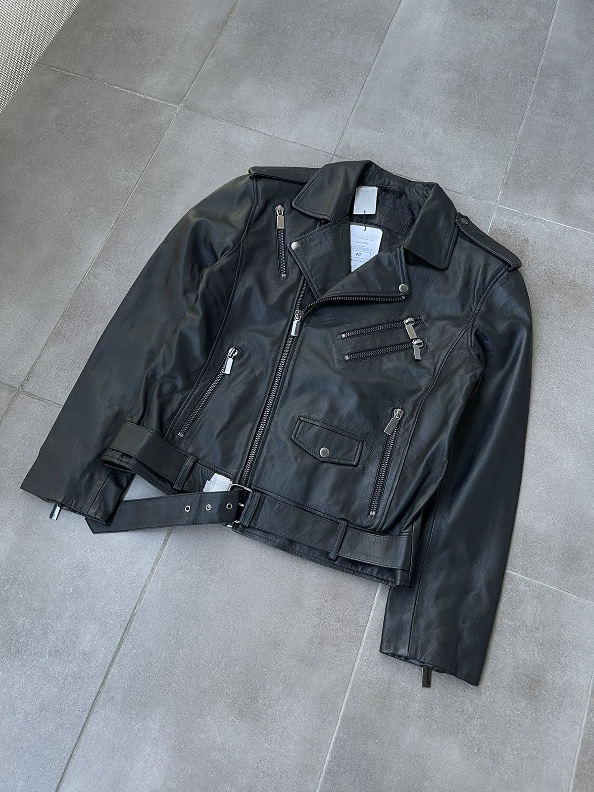 Leather !DS! AW22 Studio ID Biker Black Leather Jacket Size US M / EU 48-50 / 2 - 8 Thumbnail