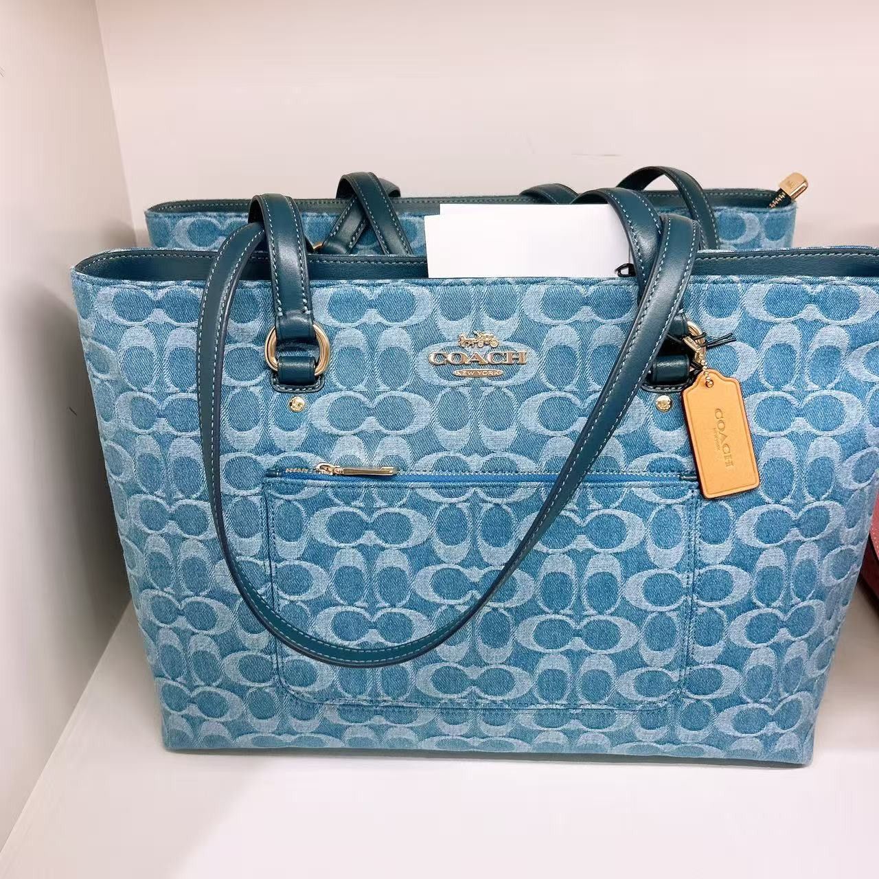 Coach Station Tote Bag In Signature Denim CDB88 Size ONE SIZE - 1 Thumbnail