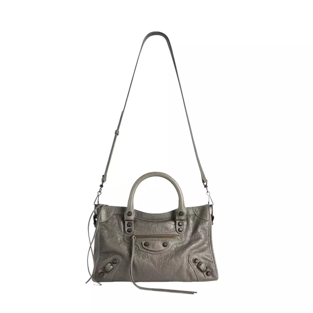 BALENCIAGA Le City Small Army Green Leather Bag