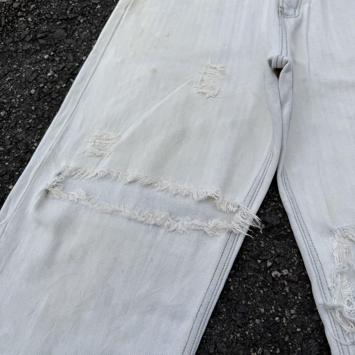 Japanese Brand VINTAGE POWER TO THE PEOPLE WHITE DENIM JEANS Size US 33 - 5 Thumbnail