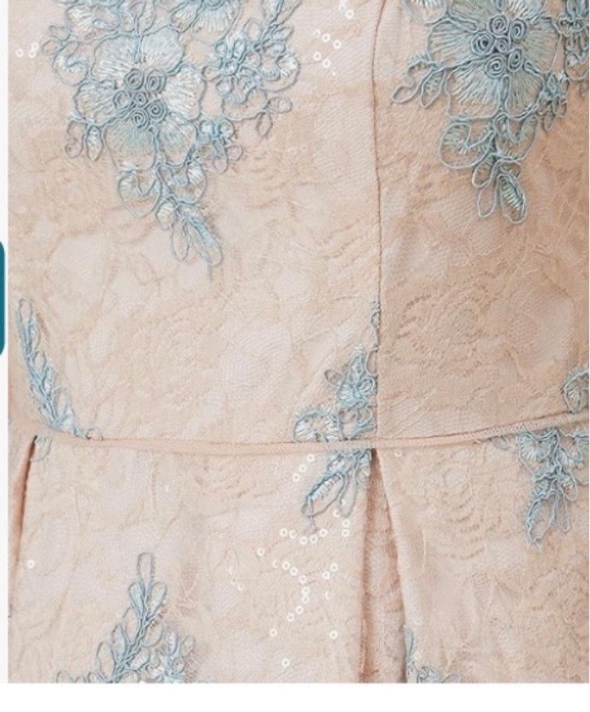 Adrianna Papell Women's Adrianna Papell Dress, Light Blue/Nude, Size 12 Size XL / US 12-14 / IT 48-50 - 3 Thumbnail