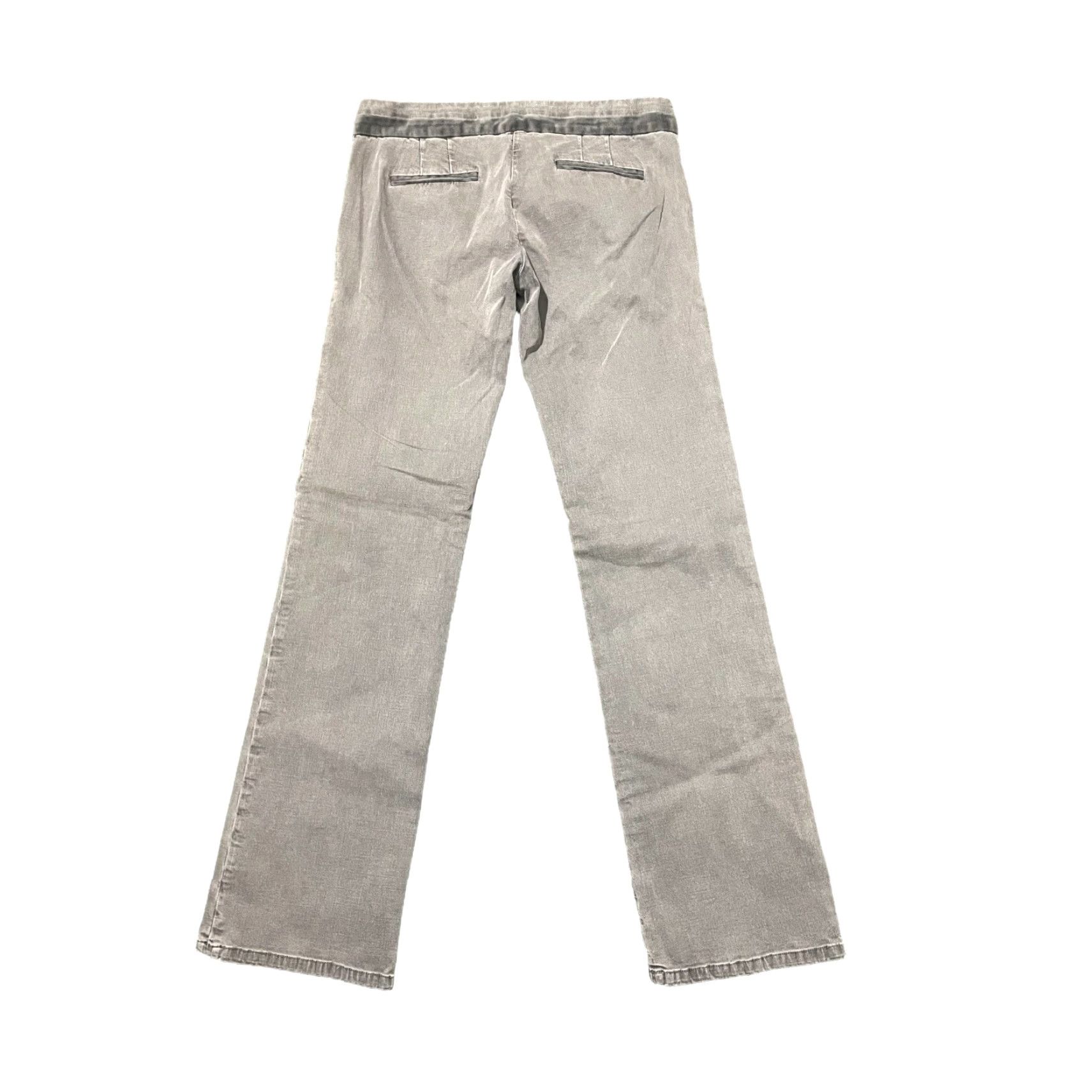 Vintage LaRok Pants Gray Size 8 NWT NEW Women Casual Pants 32x32 Cotton Elastine Tie Waist 32 Inseam NWT Size 30" / US 8 / IT 44 - 2 Thumbnail