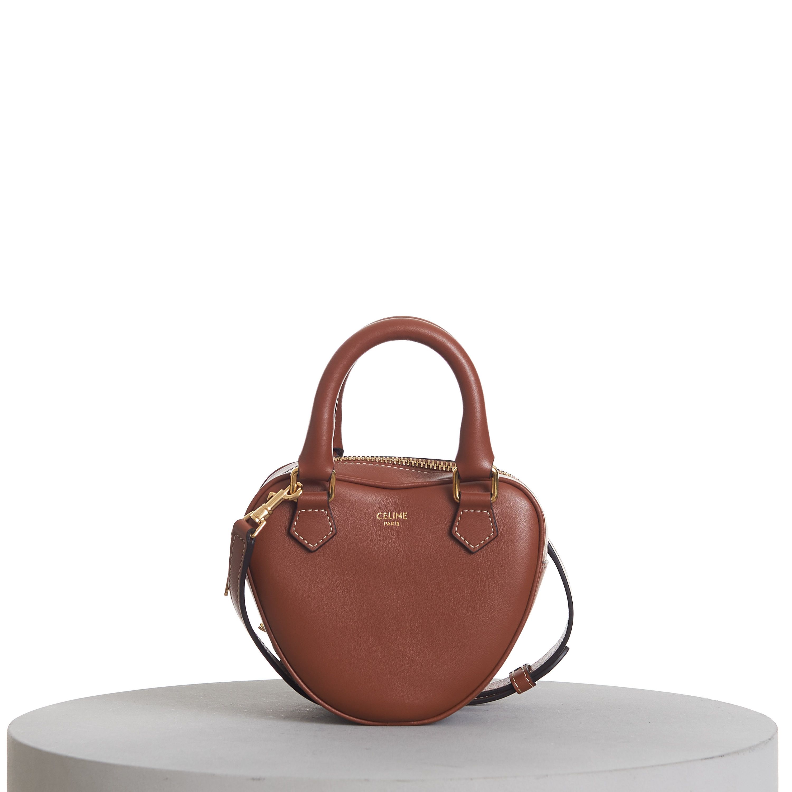 Celine Medium Celine Heart Bag In Tan Brown Smooth Leather Size ONE SIZE - 9 Thumbnail