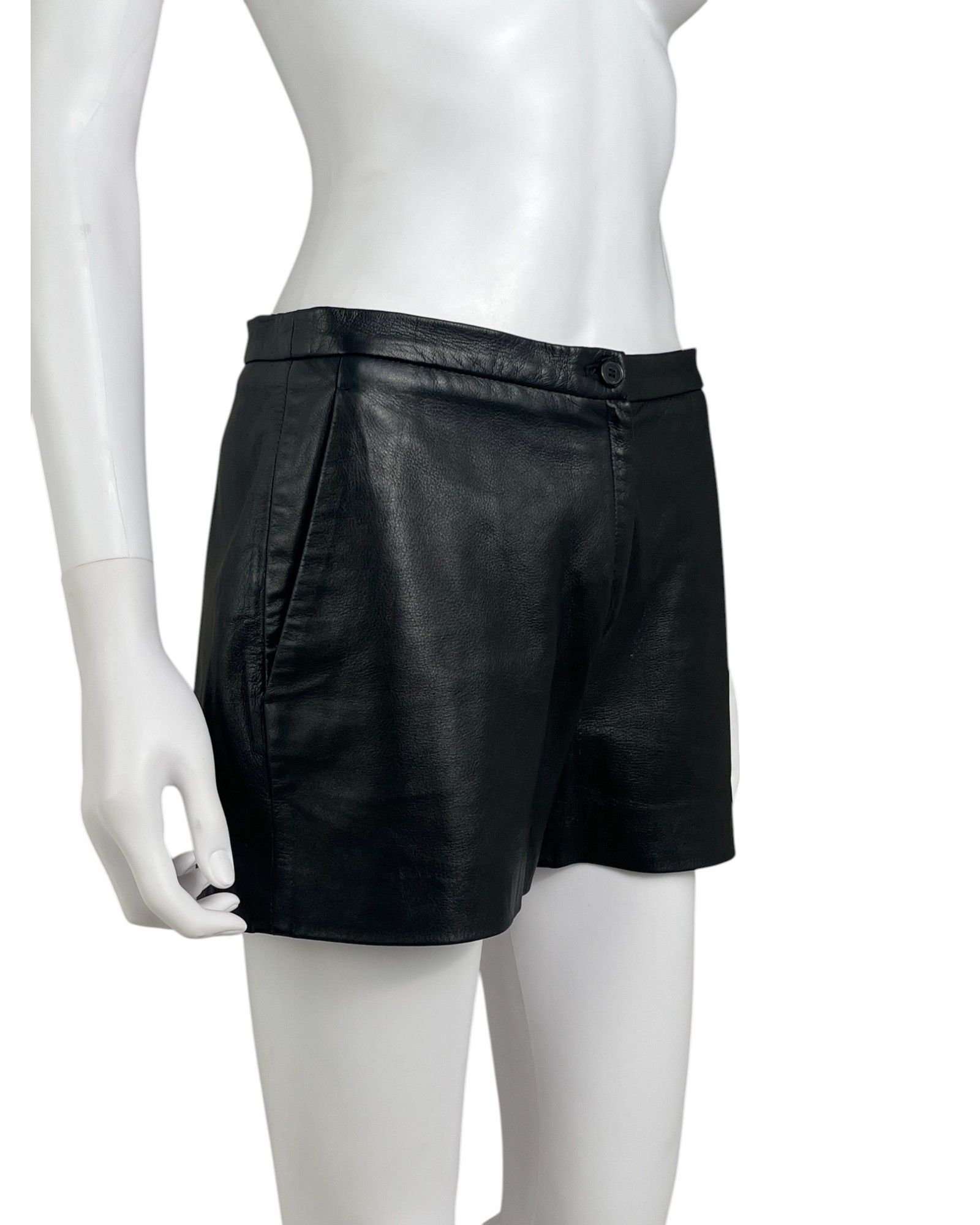 Maison Margiela S/S 2015 Leather Black Shorts Size 28" / US 6 / IT 42 - 4 Thumbnail