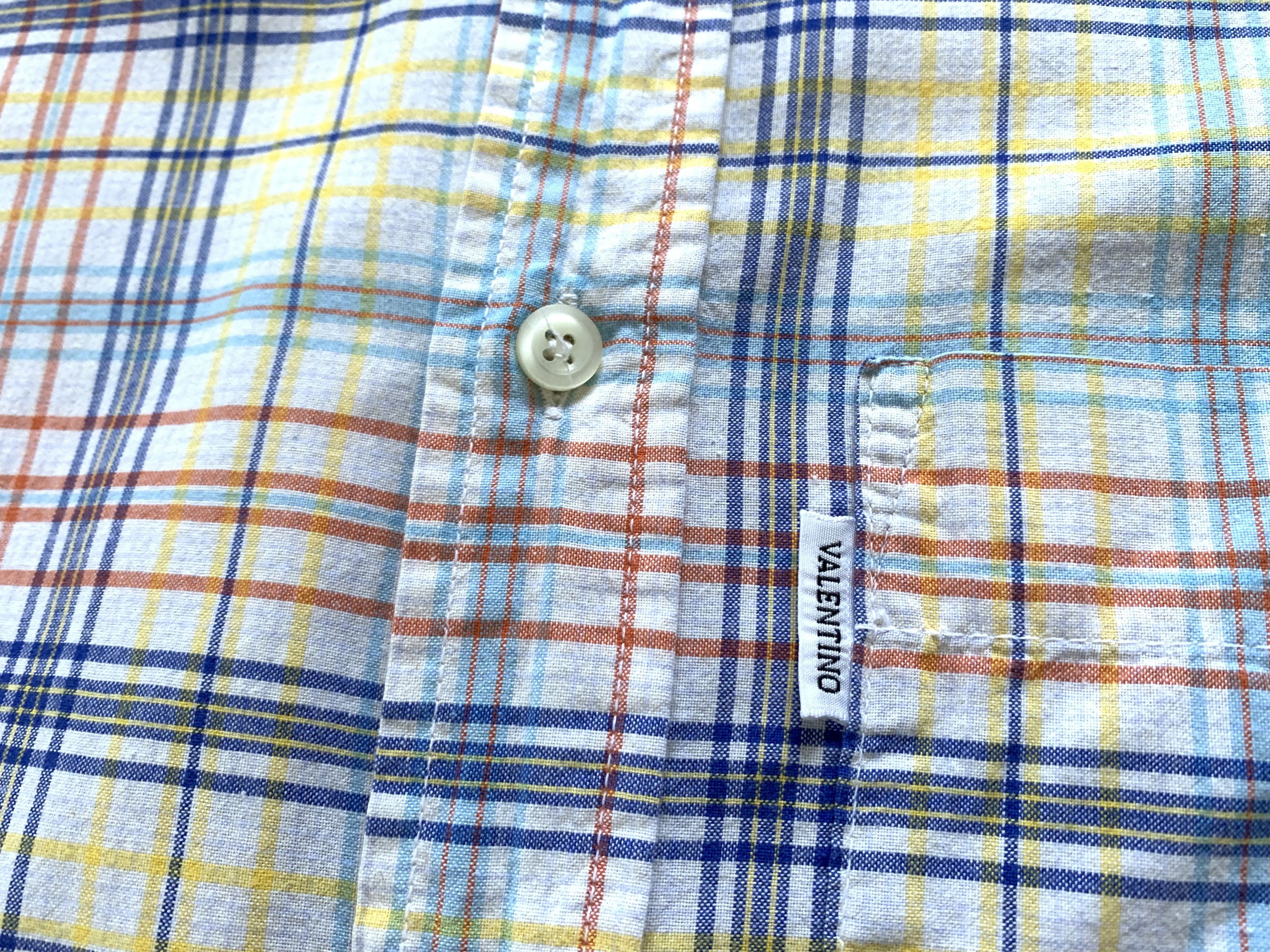 Valentino × Vintage Valentino Vintage Short Sleeve Plaid Cotton Shirt Size US L / EU 52-54 / 3 - 5 Thumbnail