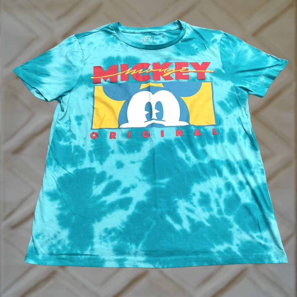 Disney Disney Mickey Mouse Graphic T-Shirt Mens Large Blue Tie-Dye Crew Neck Tee Size US L / EU 52-54 / 3 - 1 Thumbnail