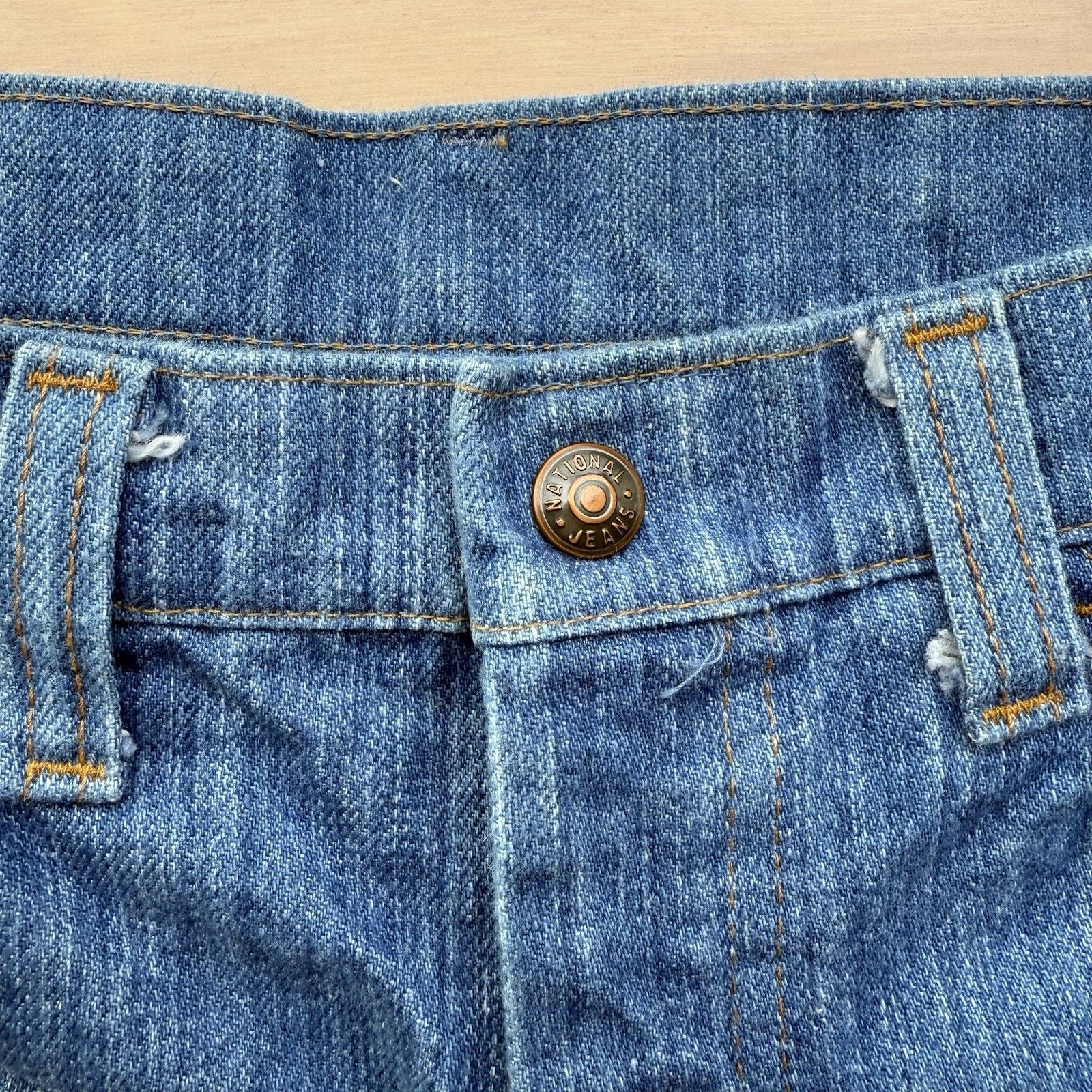 Vintage Vintage National Flare Jeans 28 Medium Wash 80s Made in USA Size 30" / US 8 / IT 44 - 5 Thumbnail